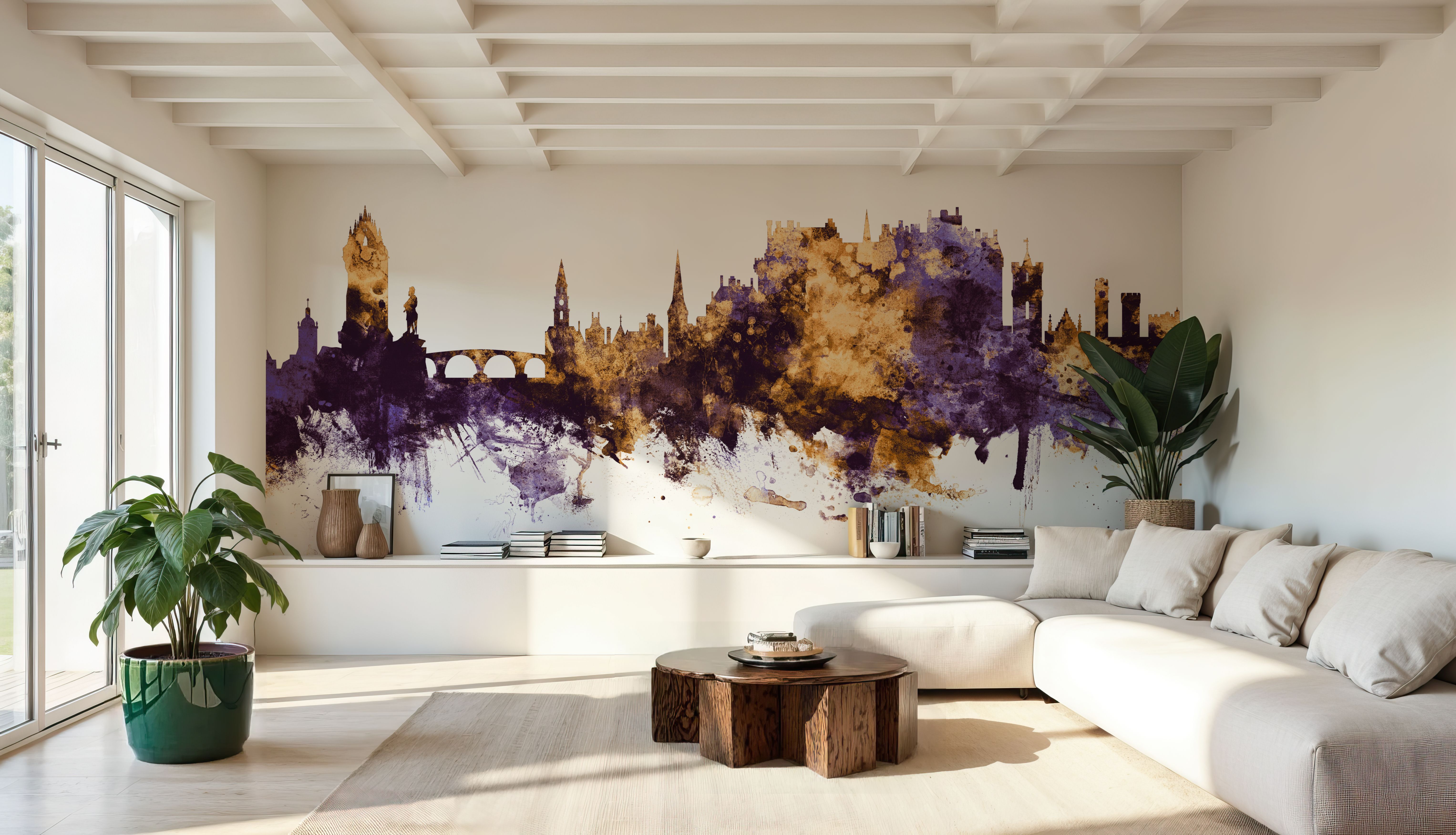 Stirling Scotland Skyline Purple & Gold