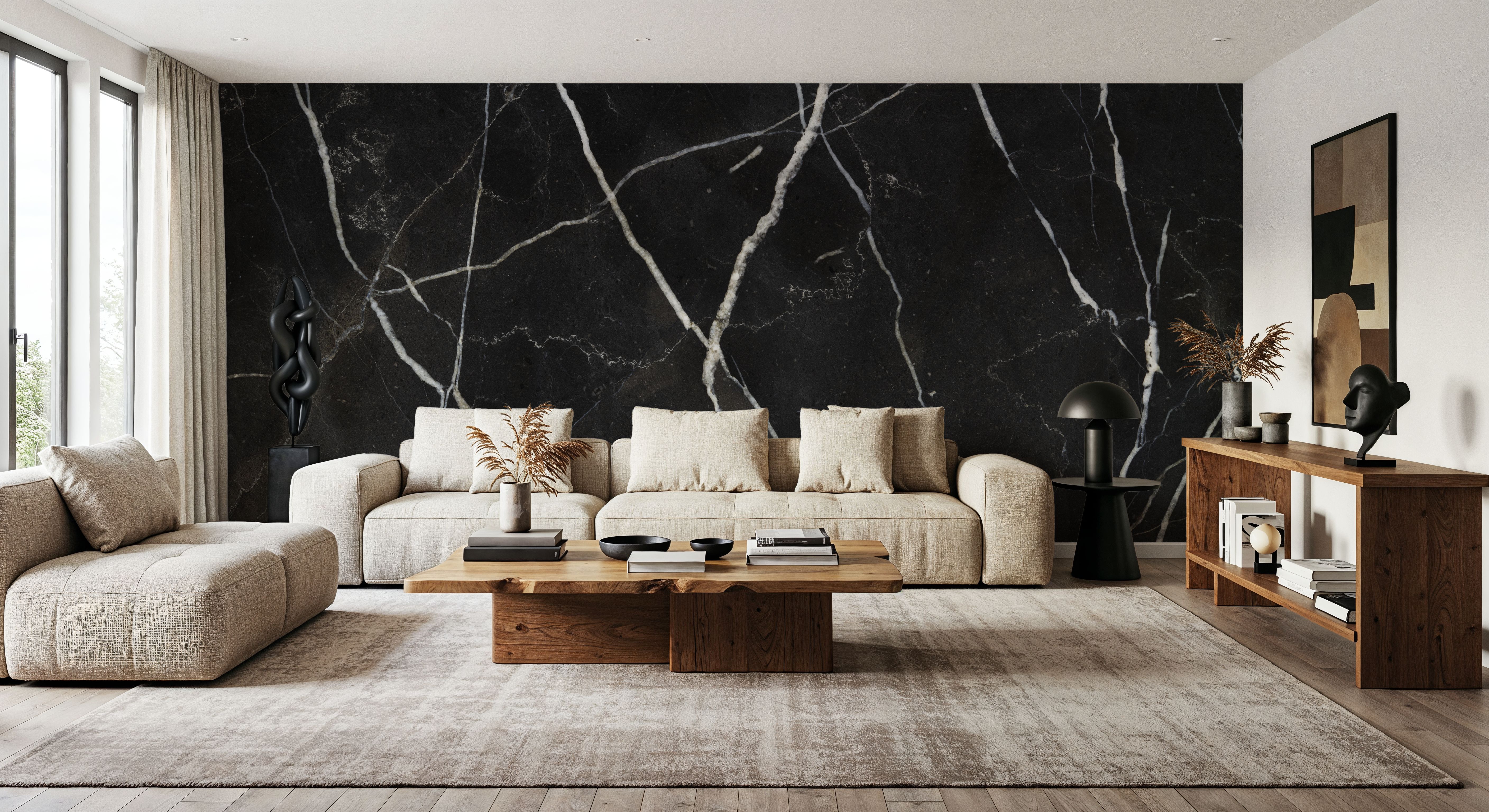 Noir Saint Laurent Marble, Wallpaper