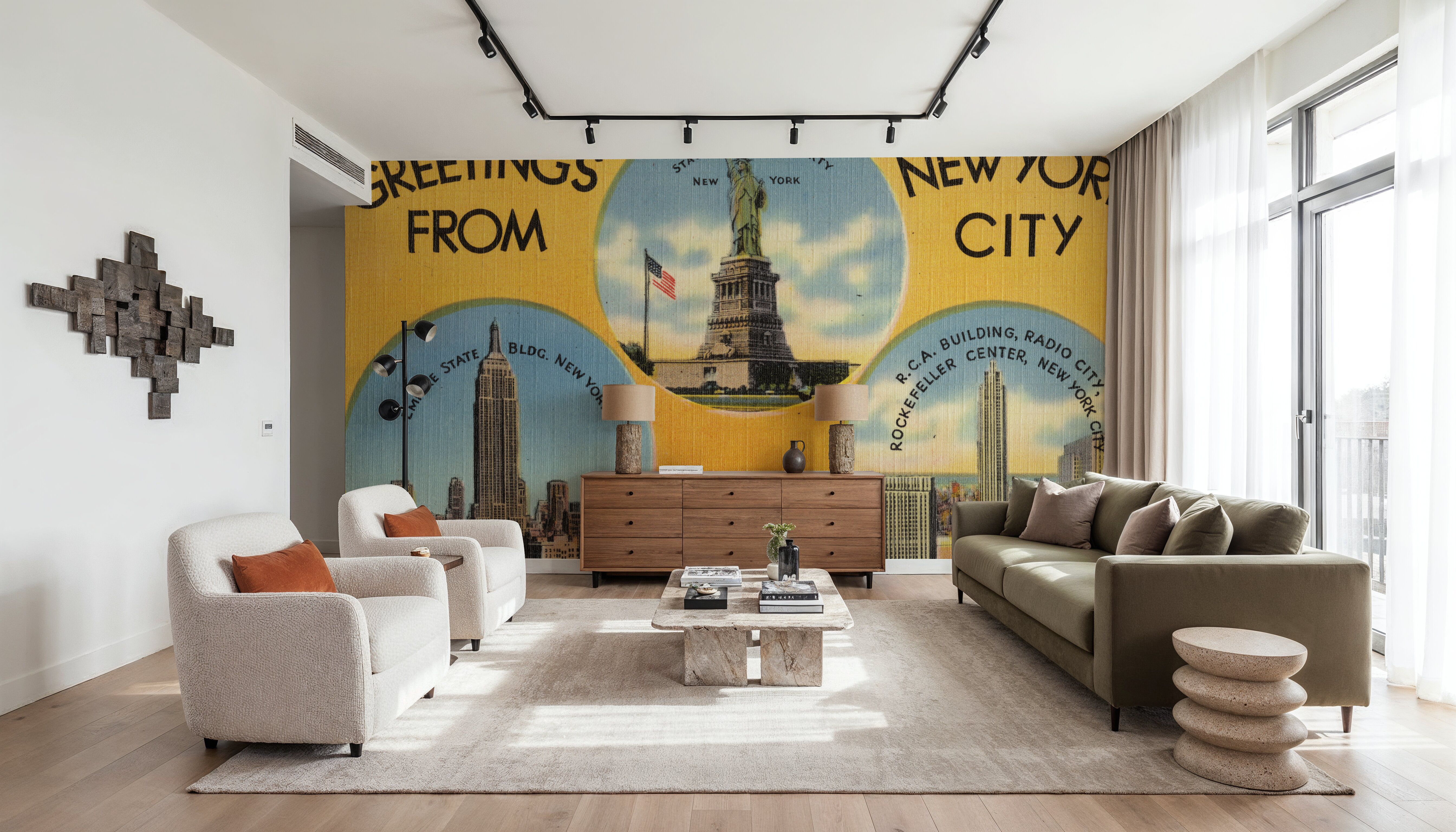 Greetings from New York City - Screenprint Postcard, Tapeten