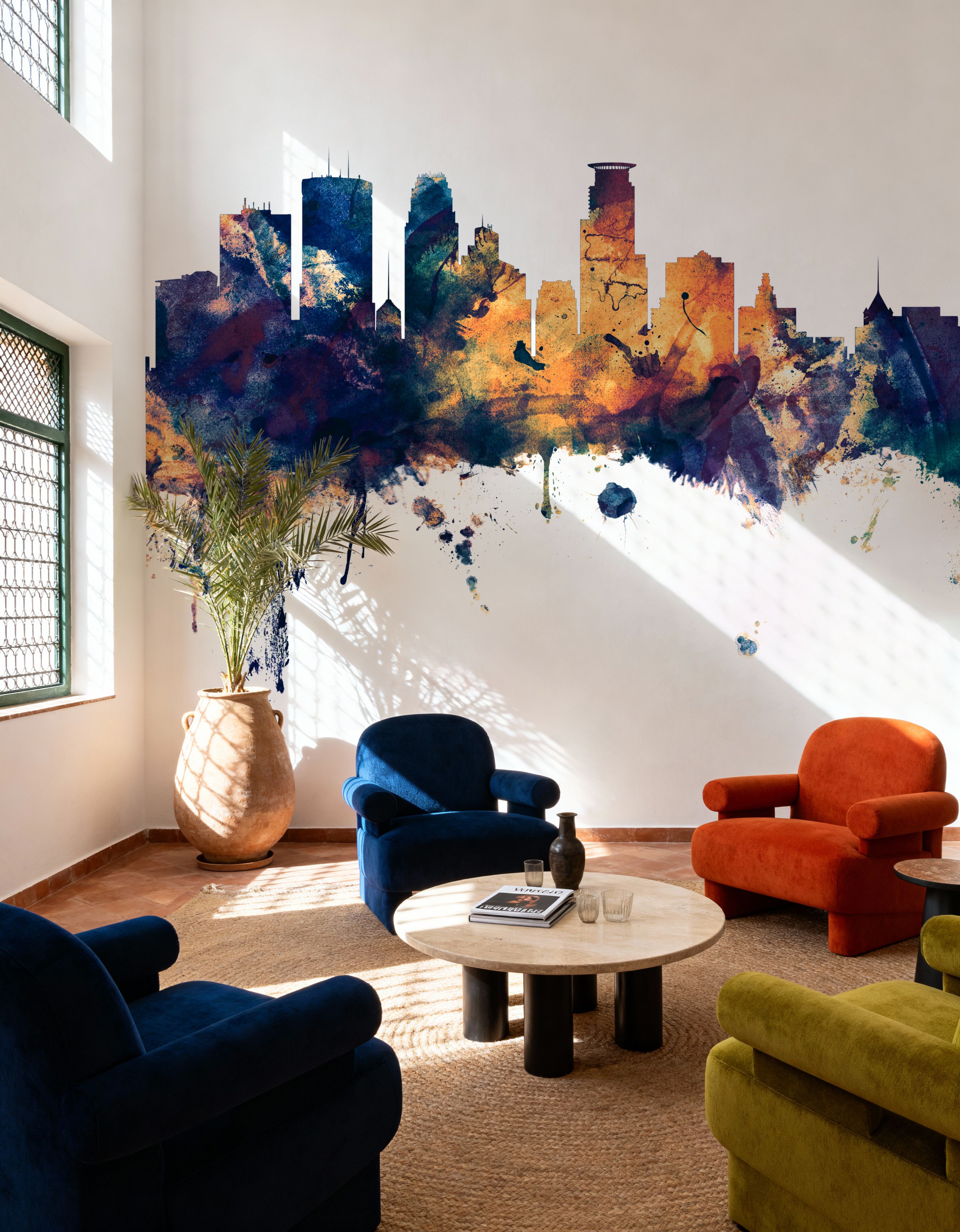 Minneapolis Minnesota Skyline Blue & Bronze