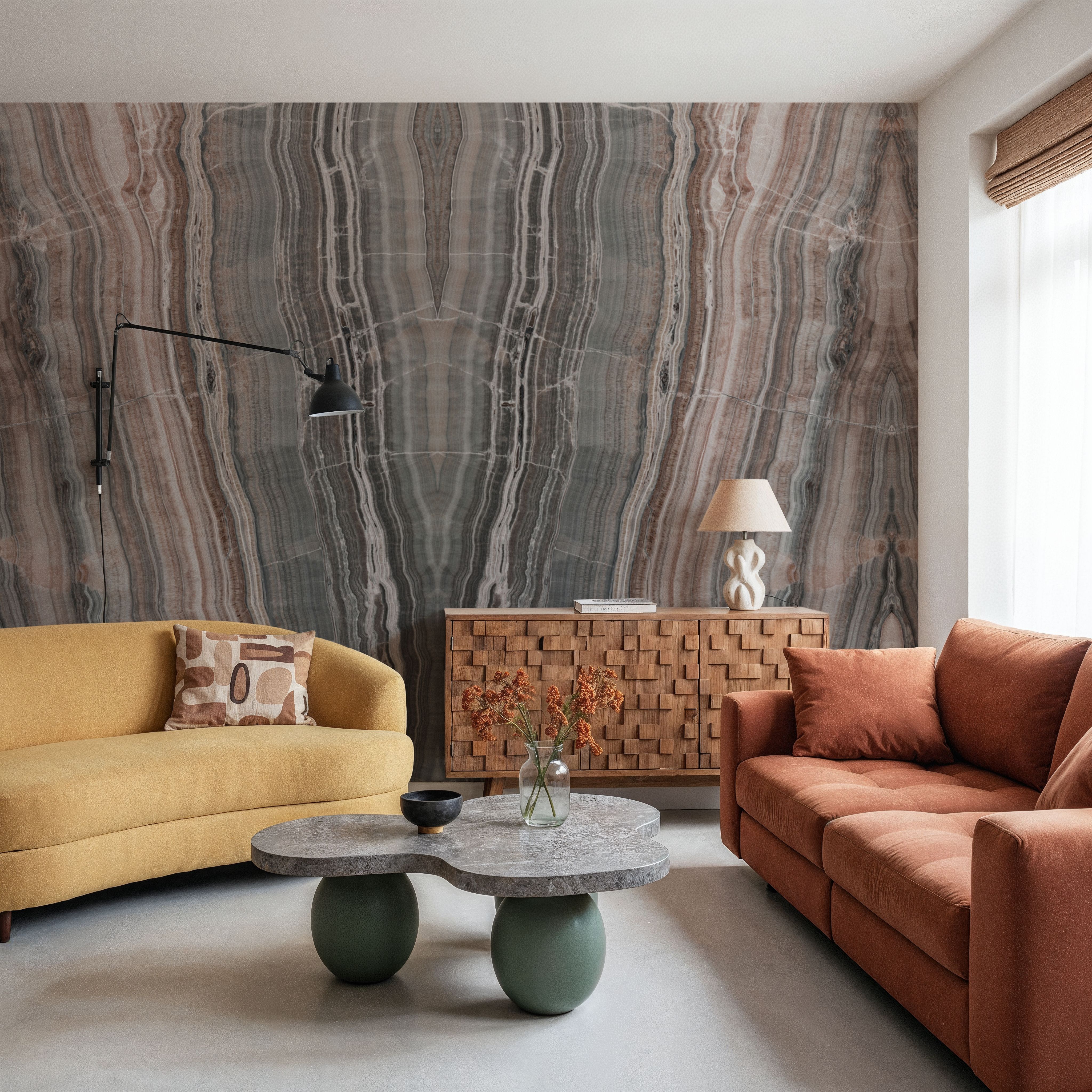 Onyx Mirage Bookmatched, Dusty Terracotta