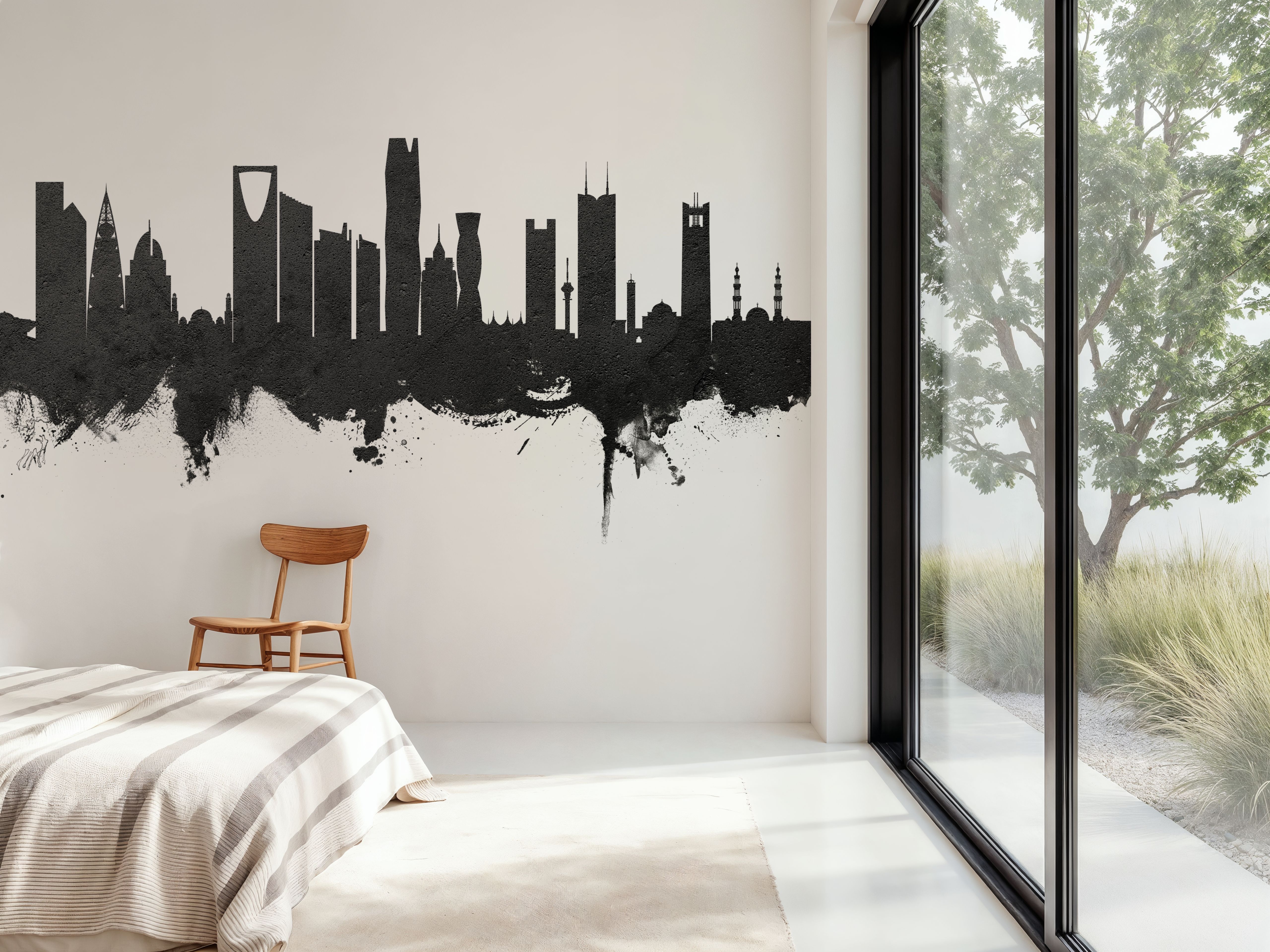 Riyadh Saudi Arabia Skyline Black & White