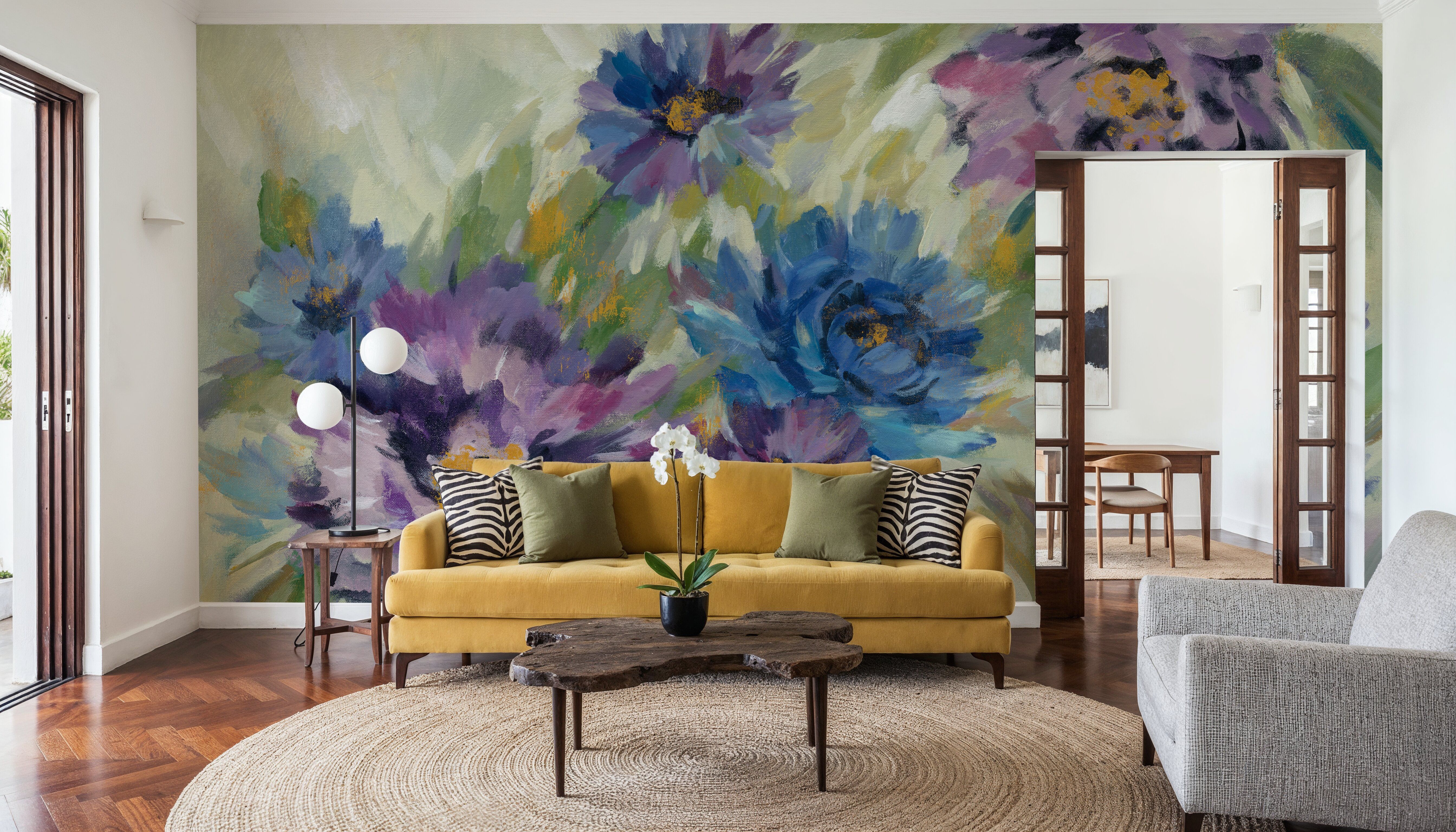 Bold Blue and Lavender Flowers