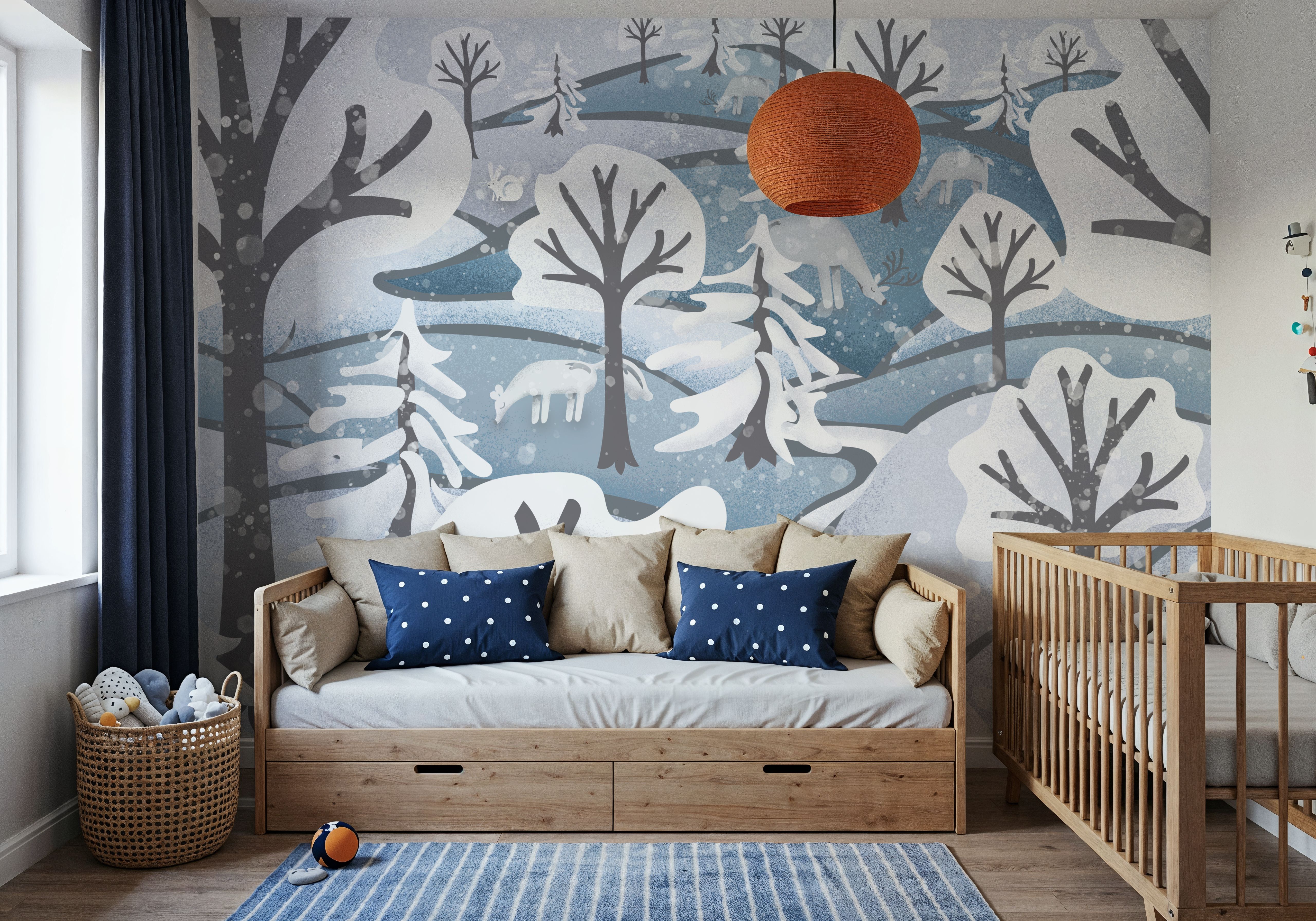 Frozen Forest, Ice Blue, Wallpaper