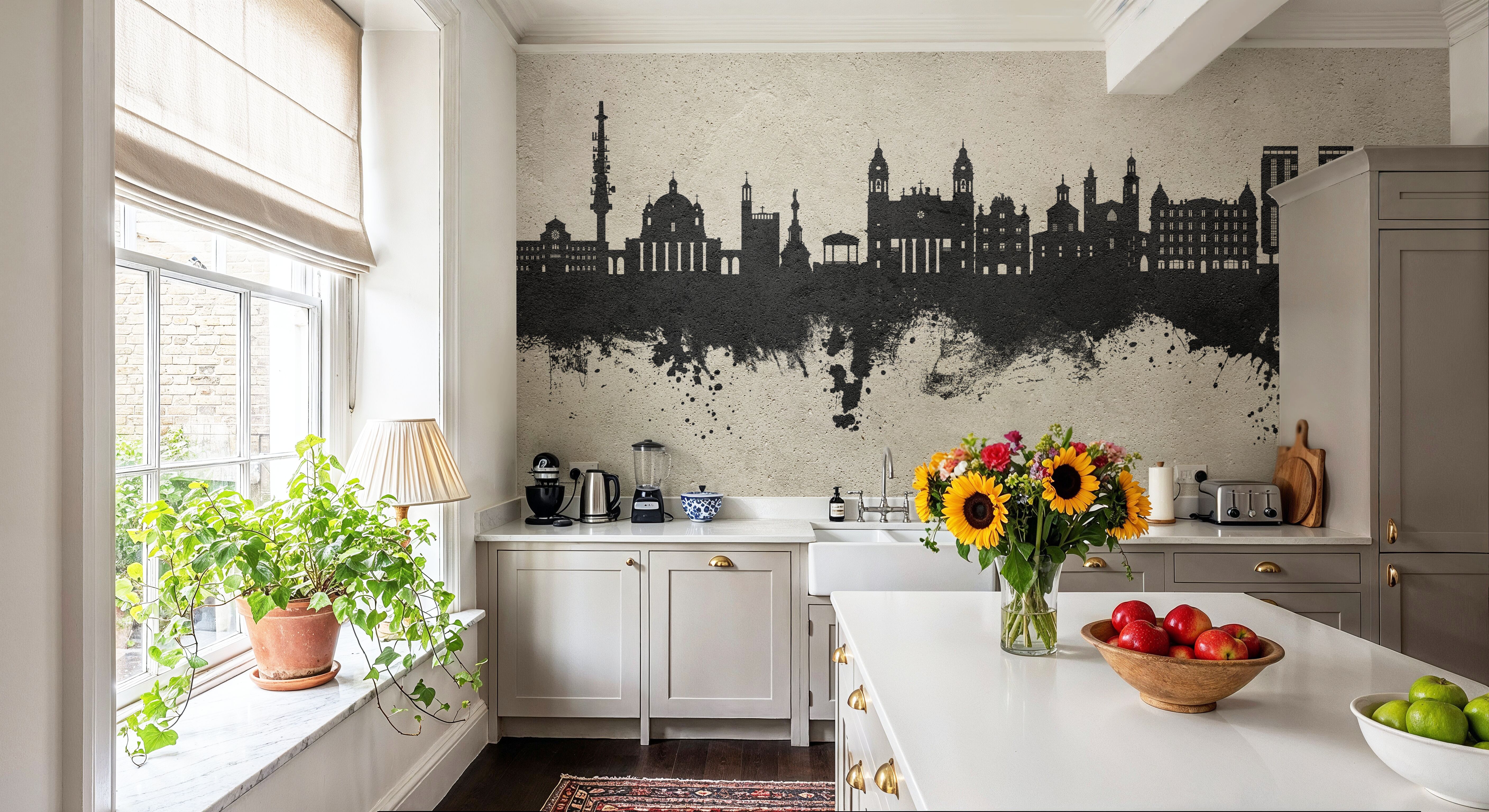 Pamplona Spain Skyline Concrete, Papel pintado