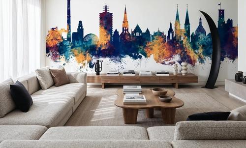 Bielefeld Germany Skyline Blue & Bronze