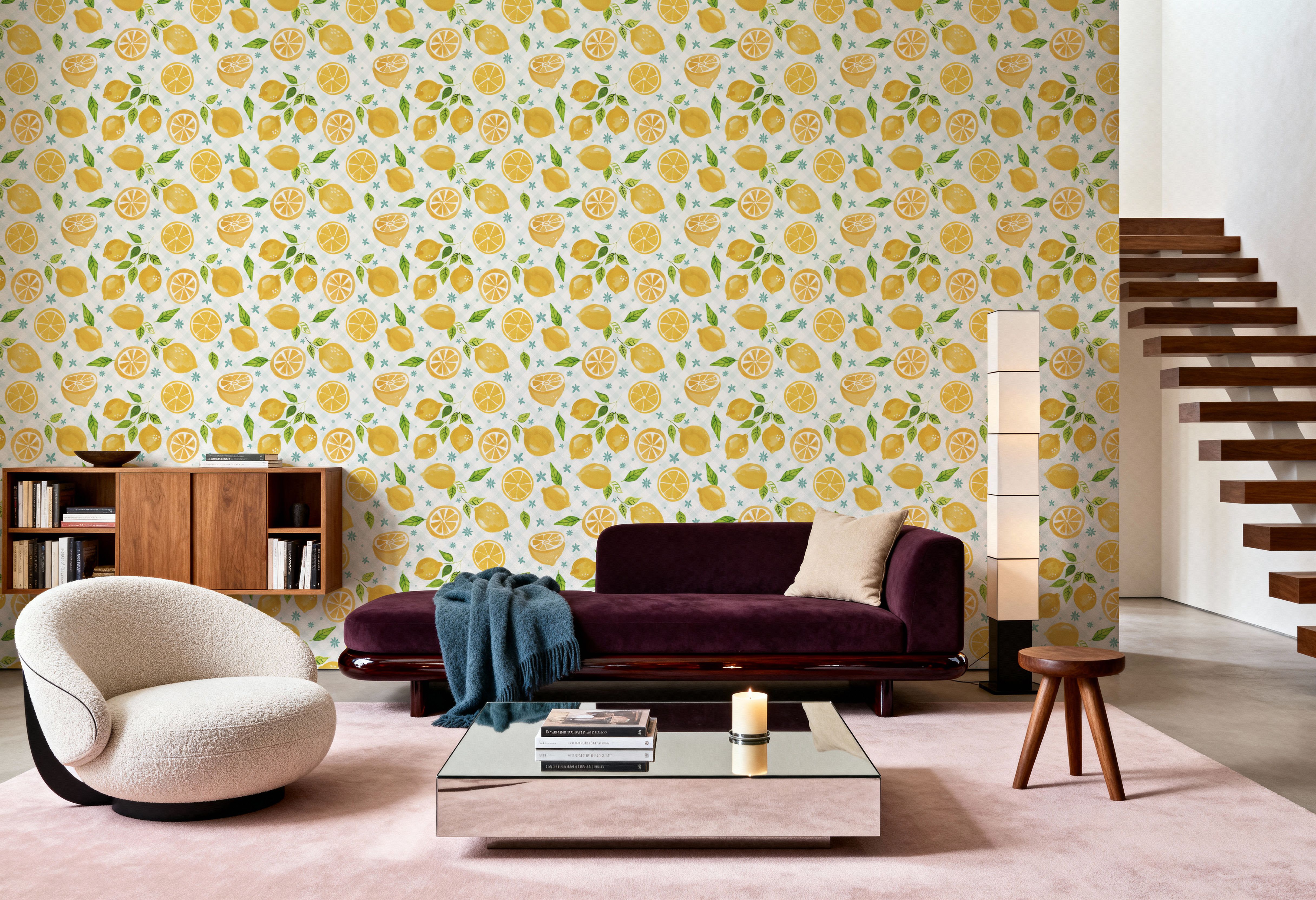 Mellow Lemons White, Tapeten