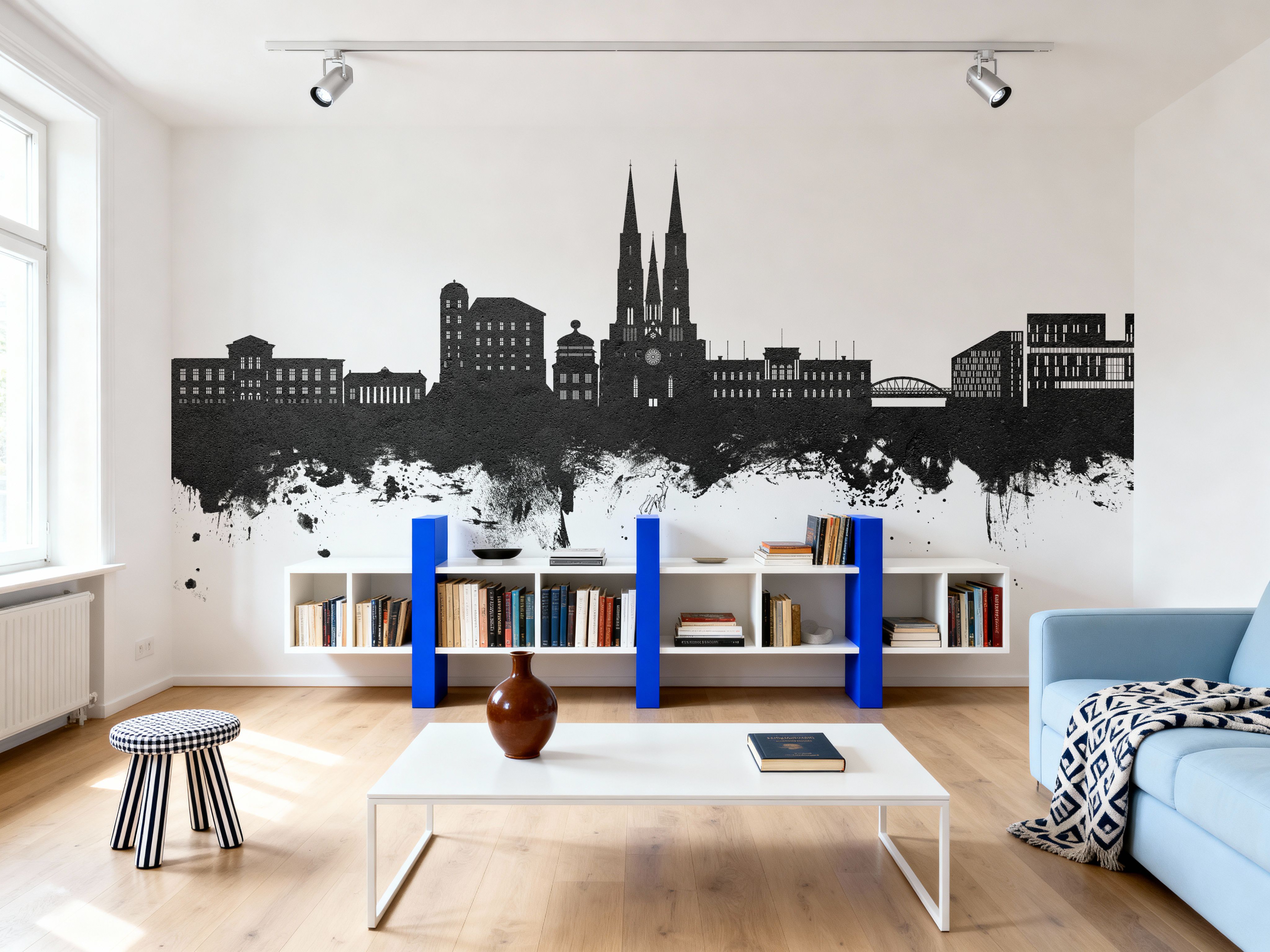 Uppsala Skyline Black & White