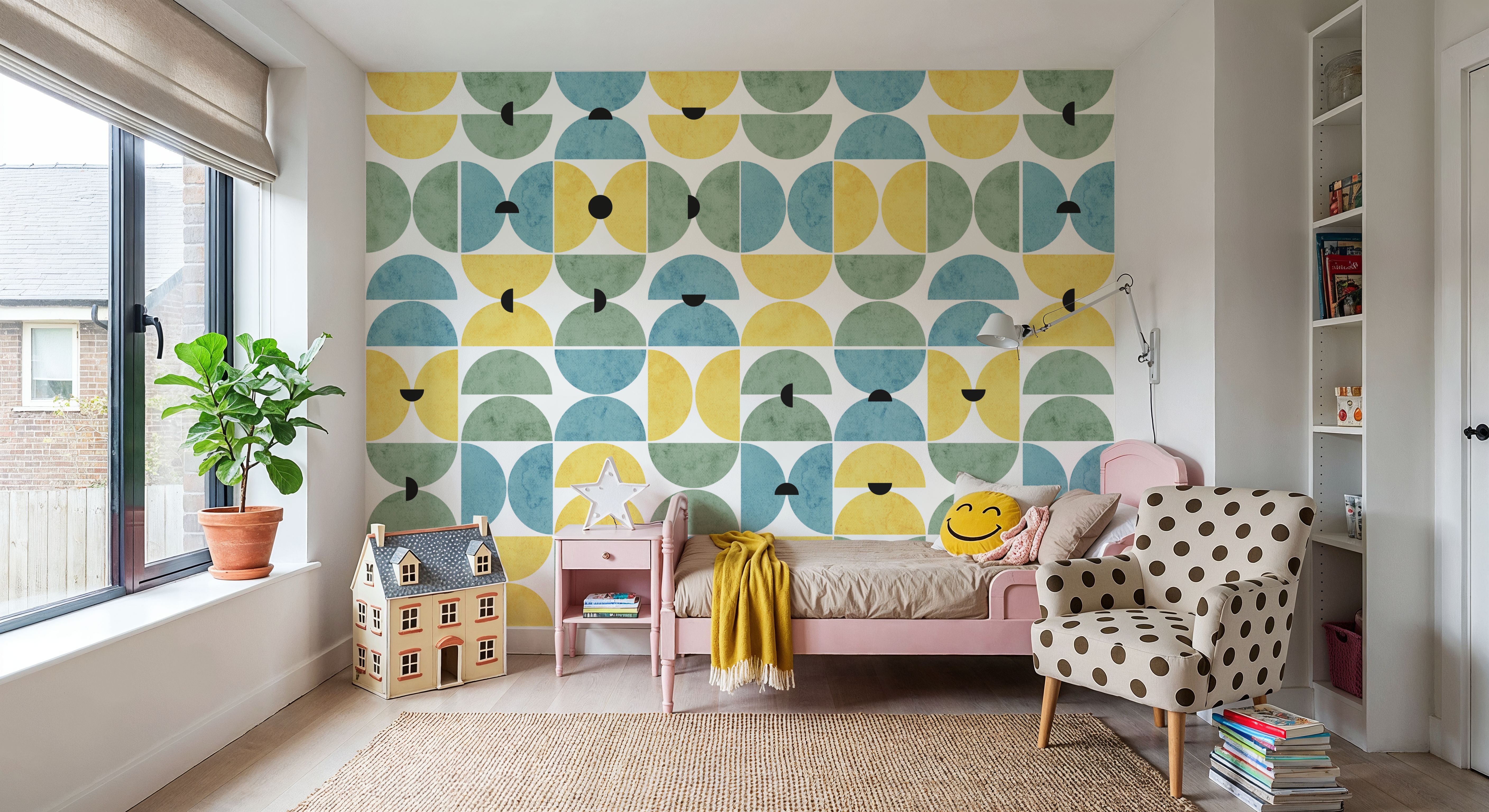 Homley Retro Shapes, Green, Tapet