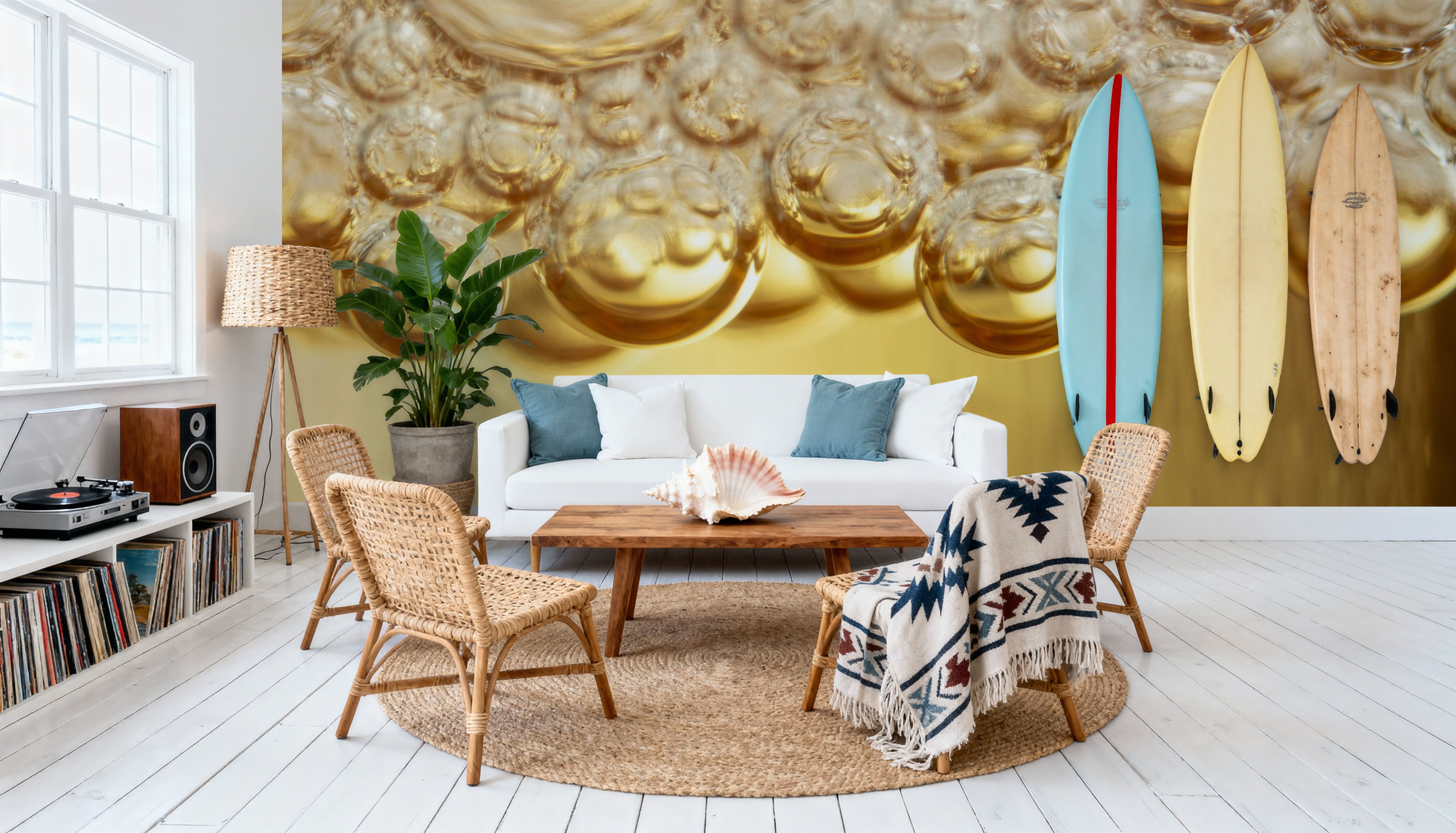 Amber Bubbles, Behang