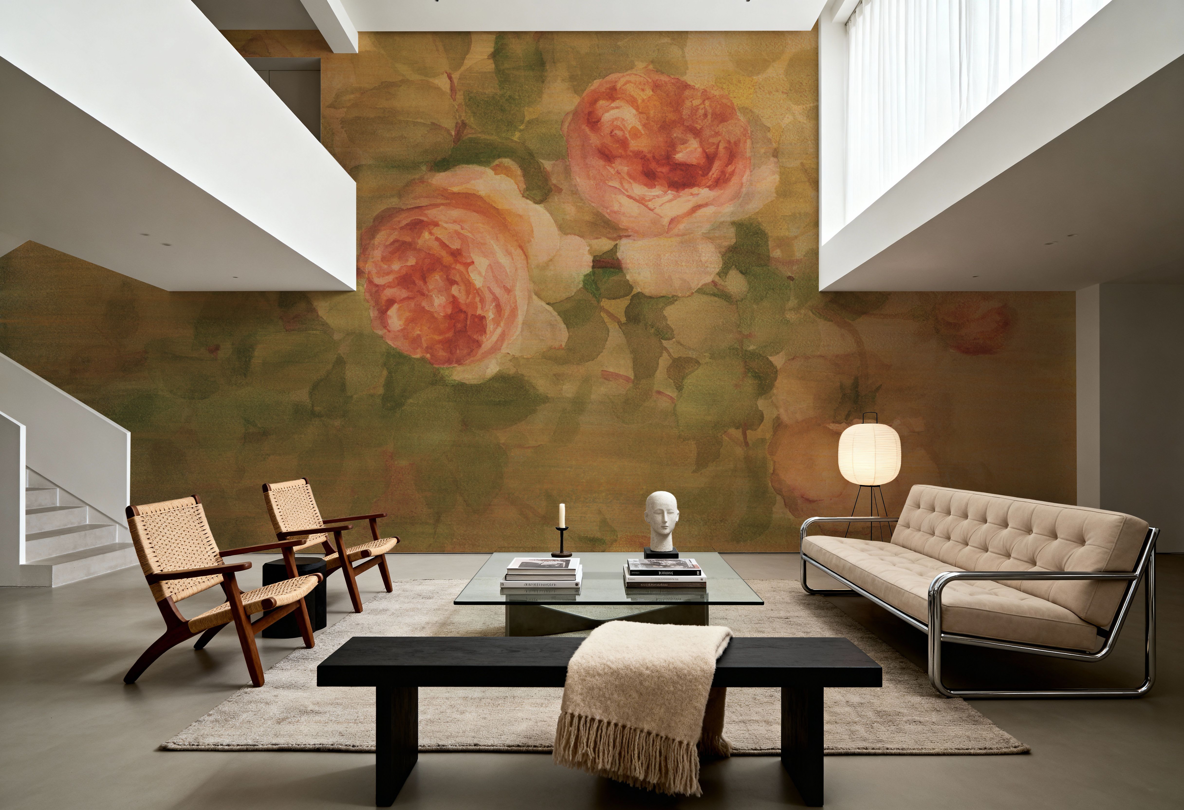 Vintage Roses on Green I