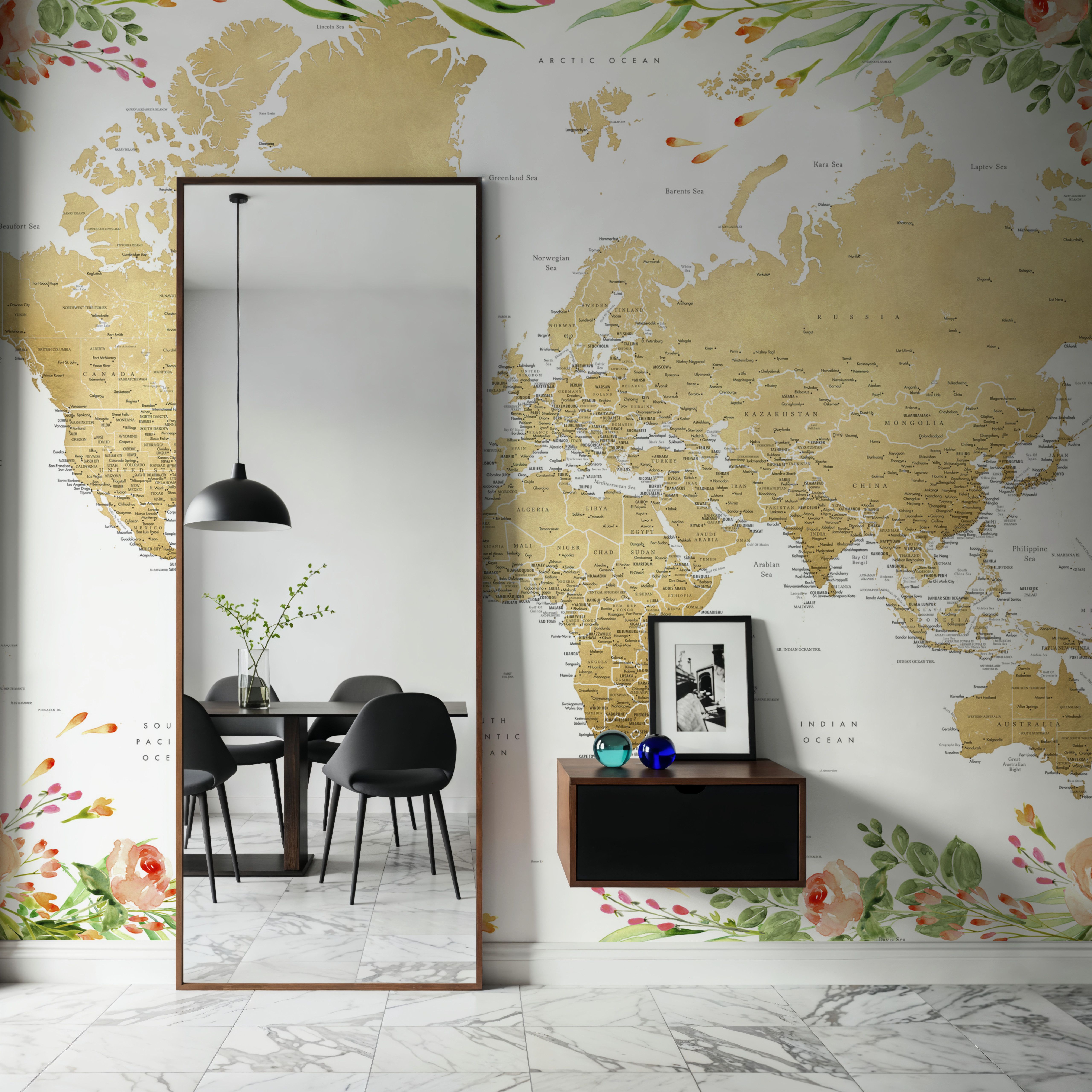 World Map Cities - Blythe