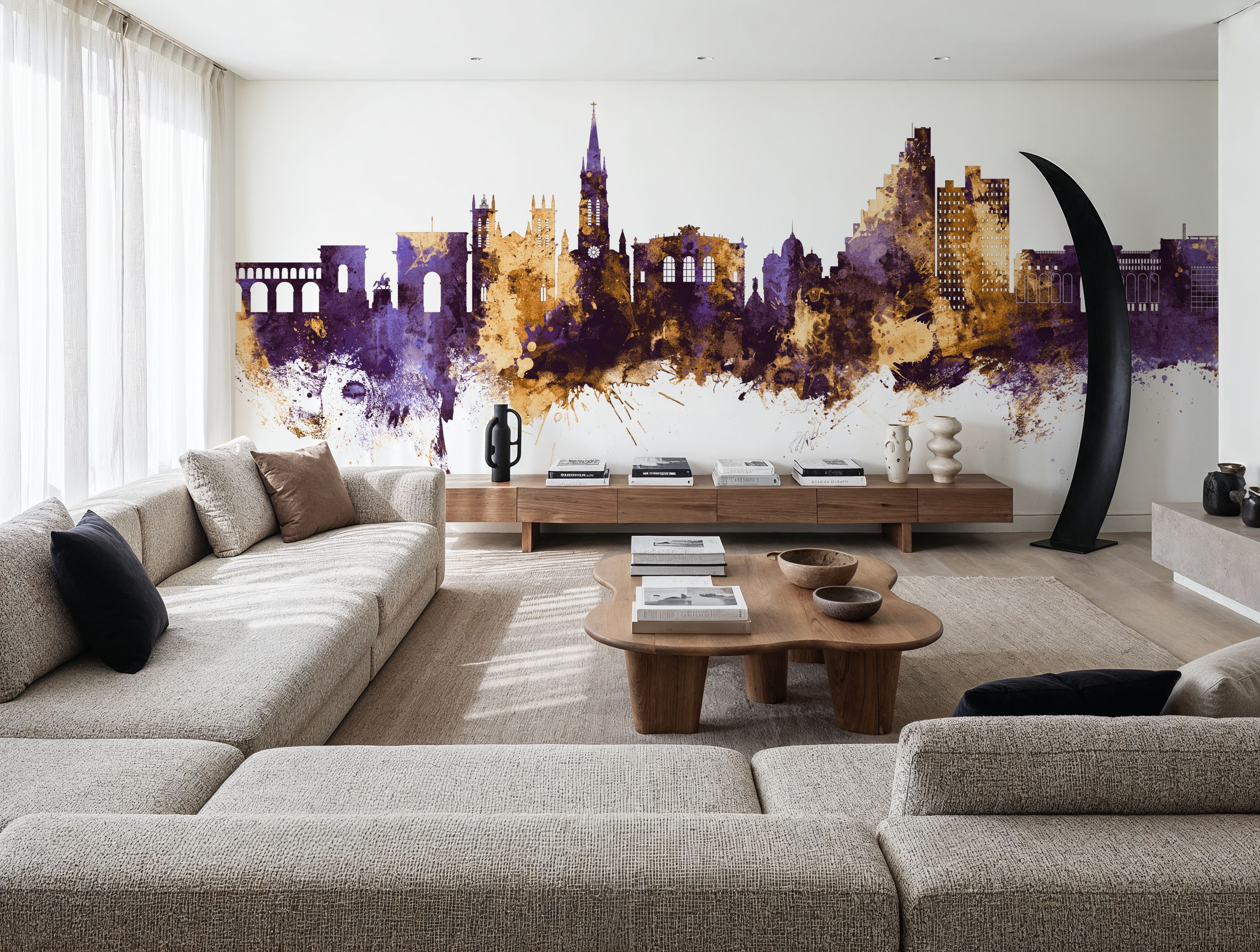 Montpellier Skyline Purple & Gold