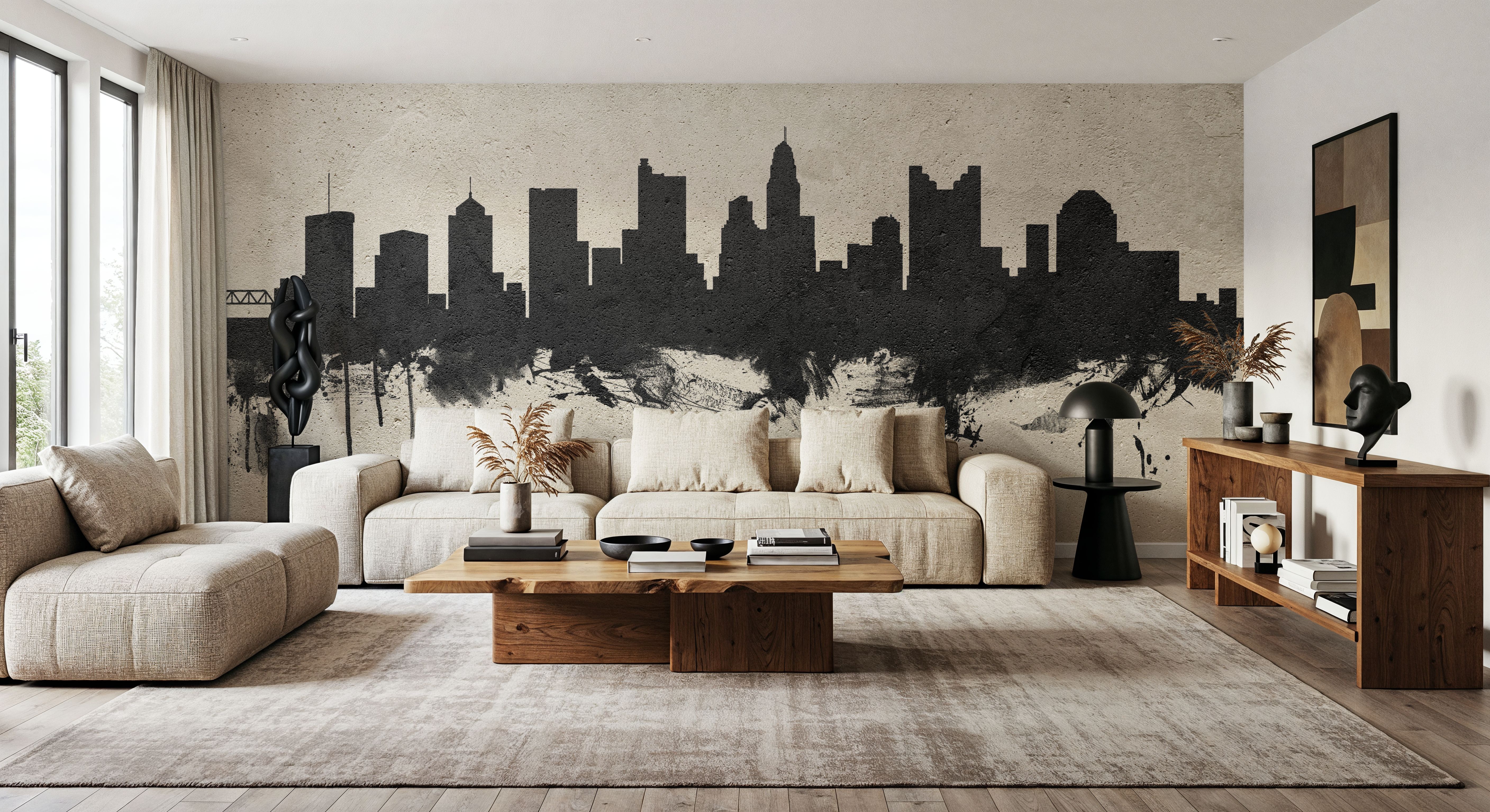 Columbus Ohio Skyline Concrete, Wallpaper