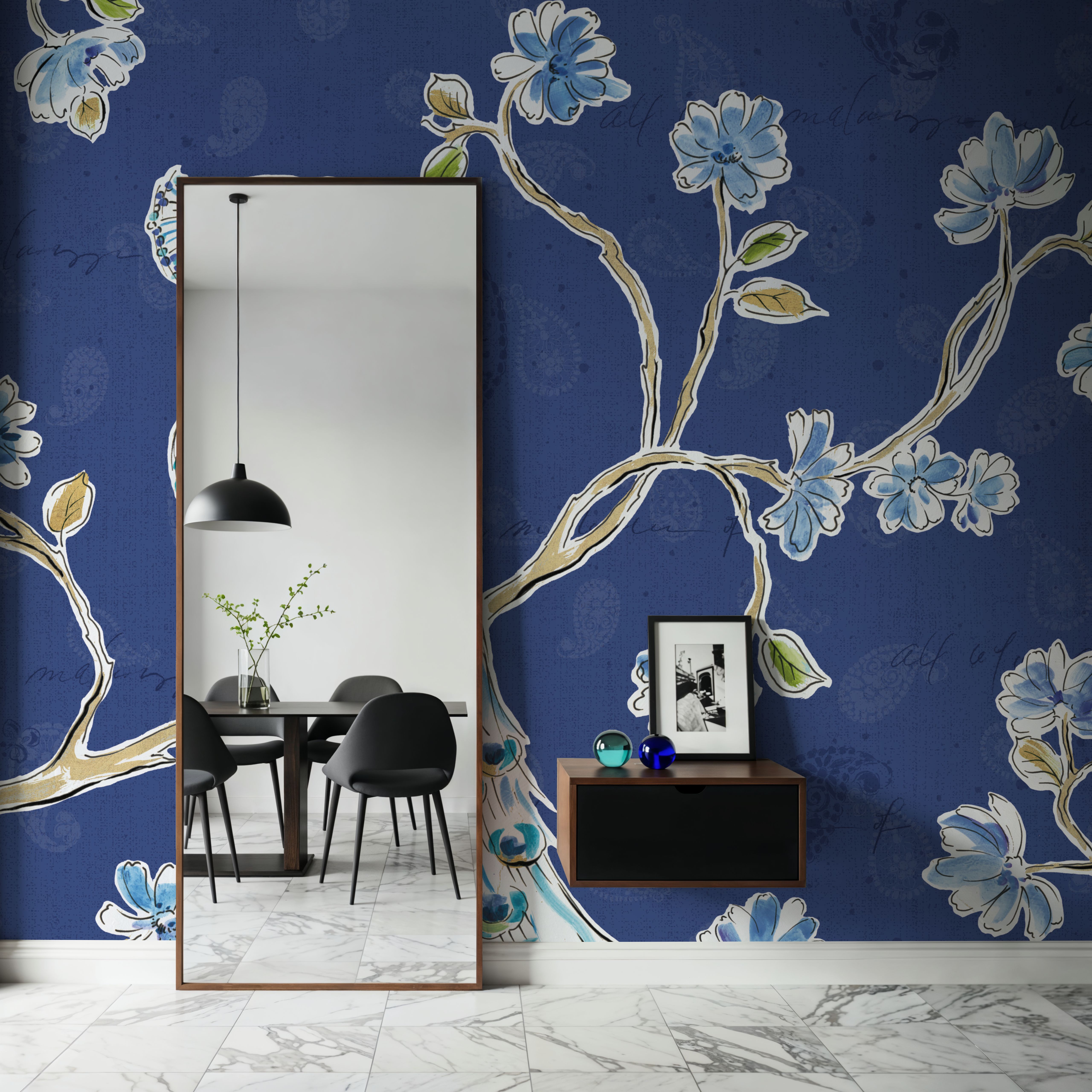 Peacock Allegory I Blue