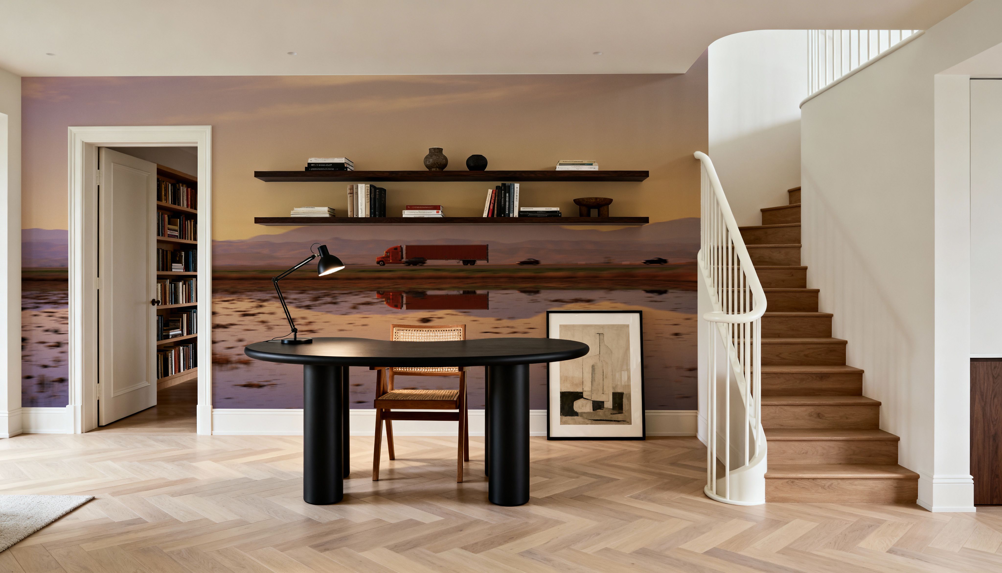 Sunset Trucker's Journey, Wallpaper