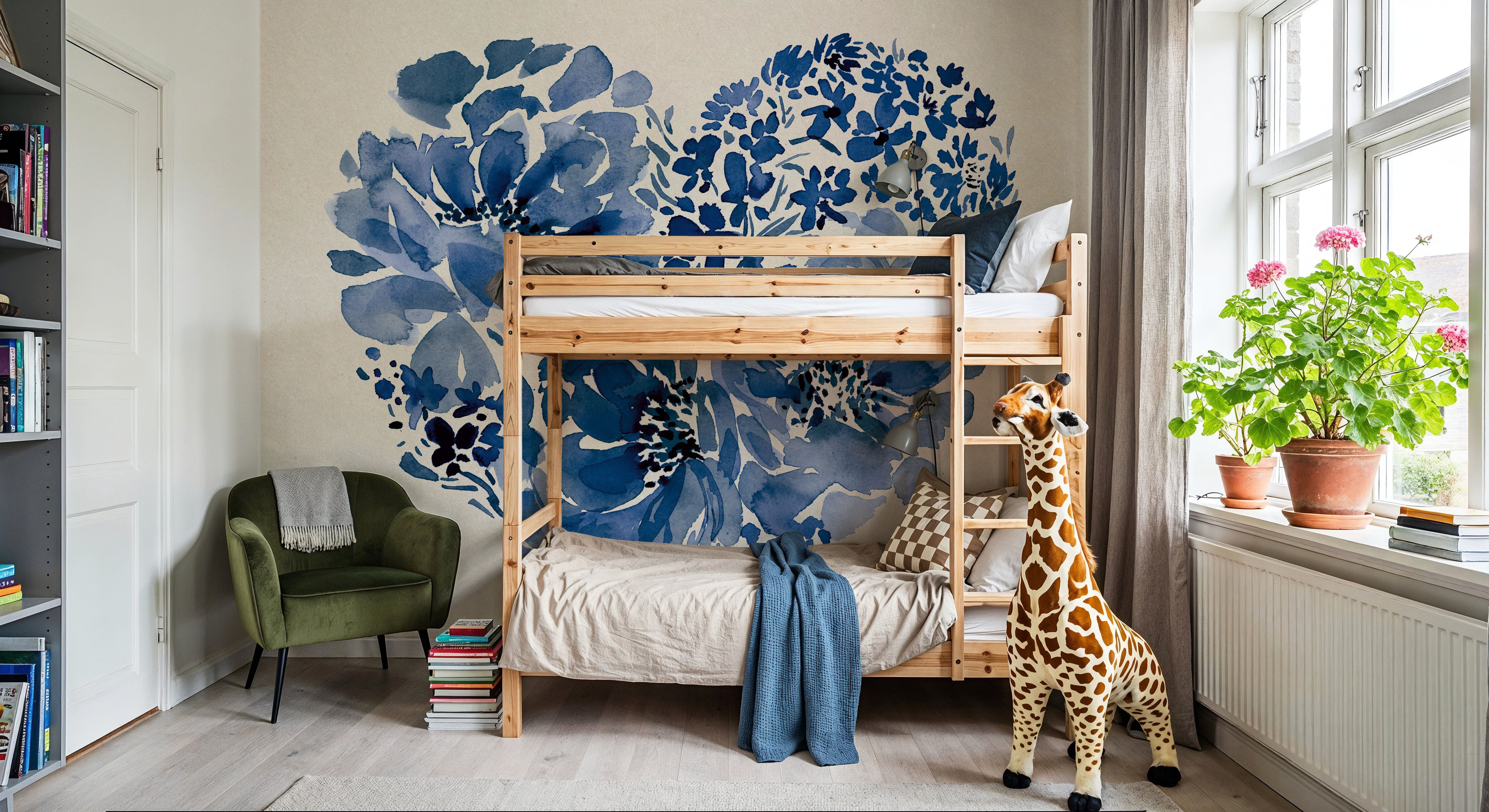 Blue Floral Heart