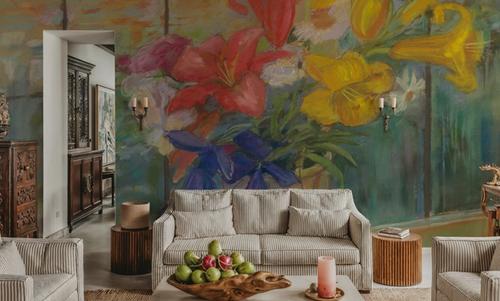 Vase of Colorful Lilies