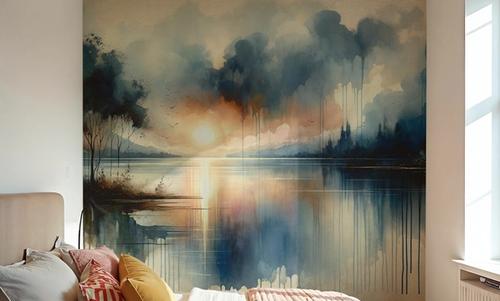 Watercolor Abstract Lake