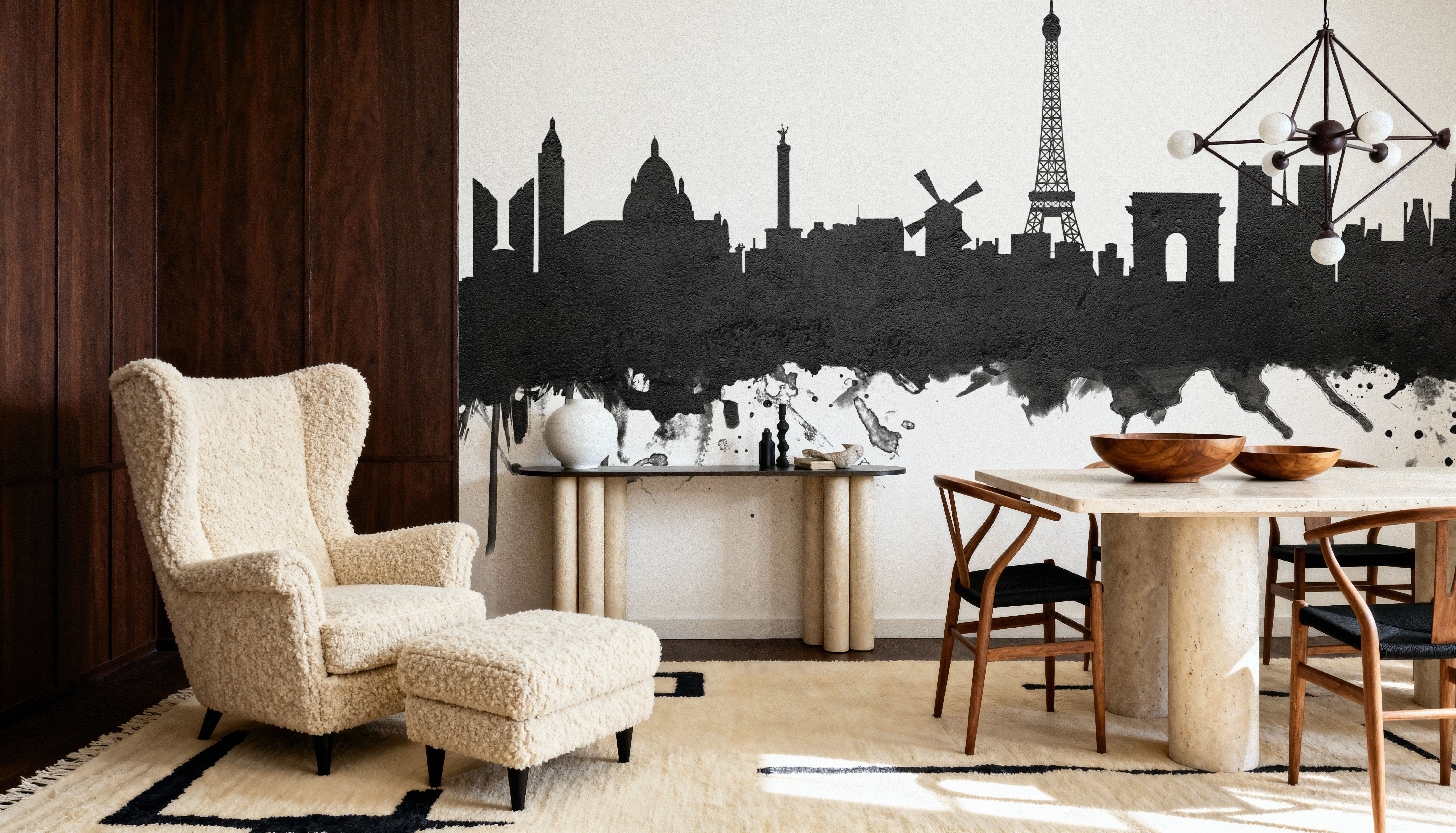 Paris Skyline Black & White