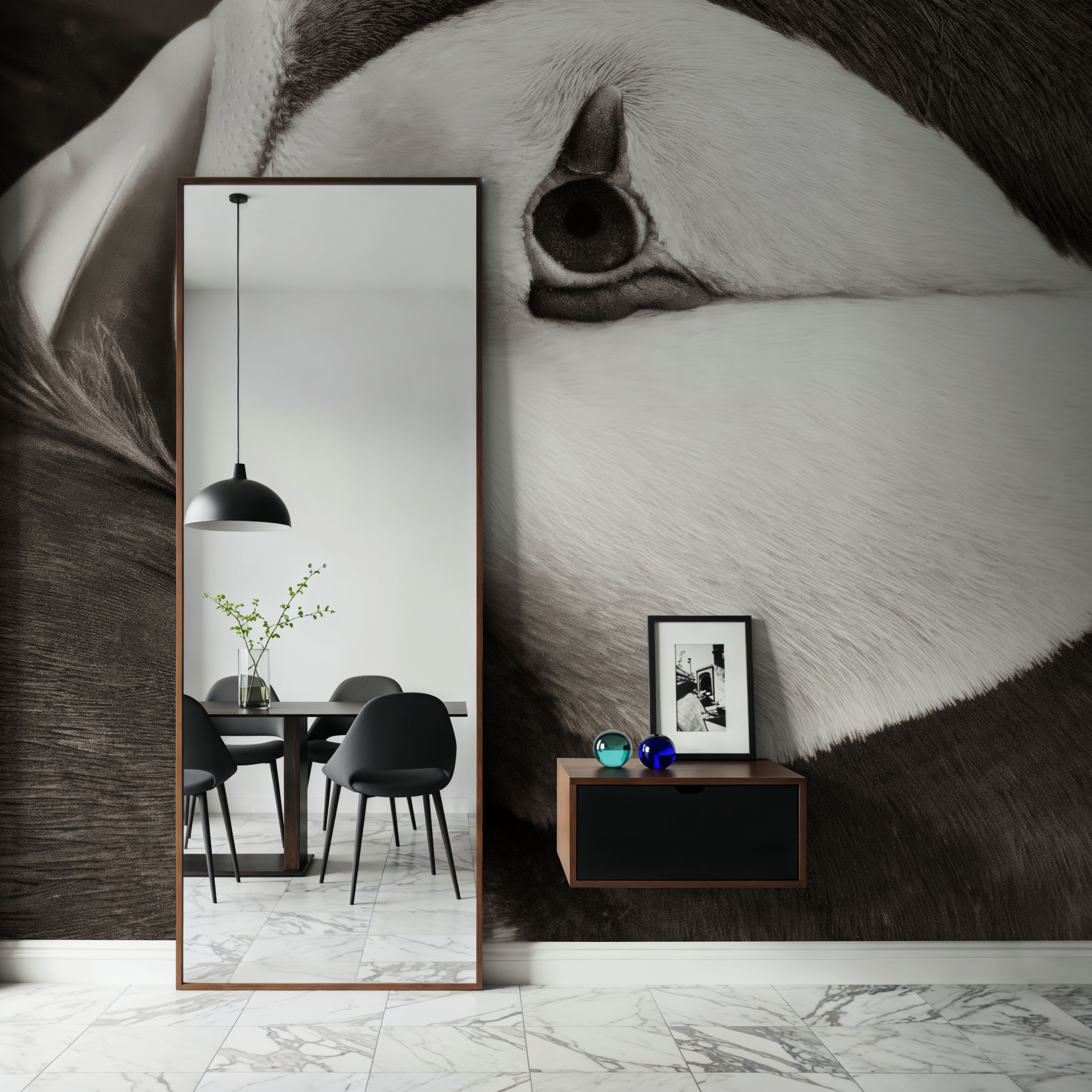 Atlantic Puffin Tucked BW