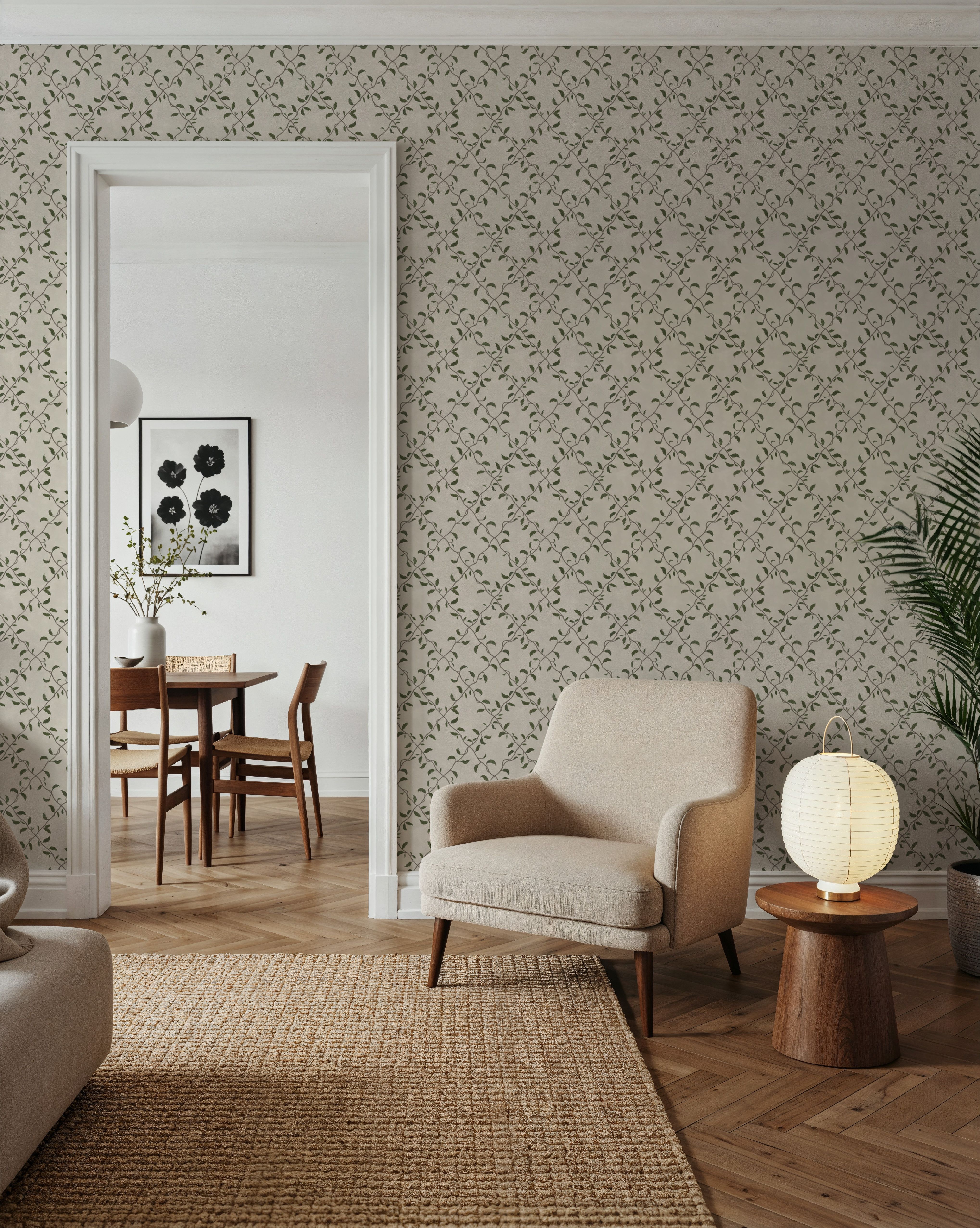 Emerald Trellis Petite, Cream