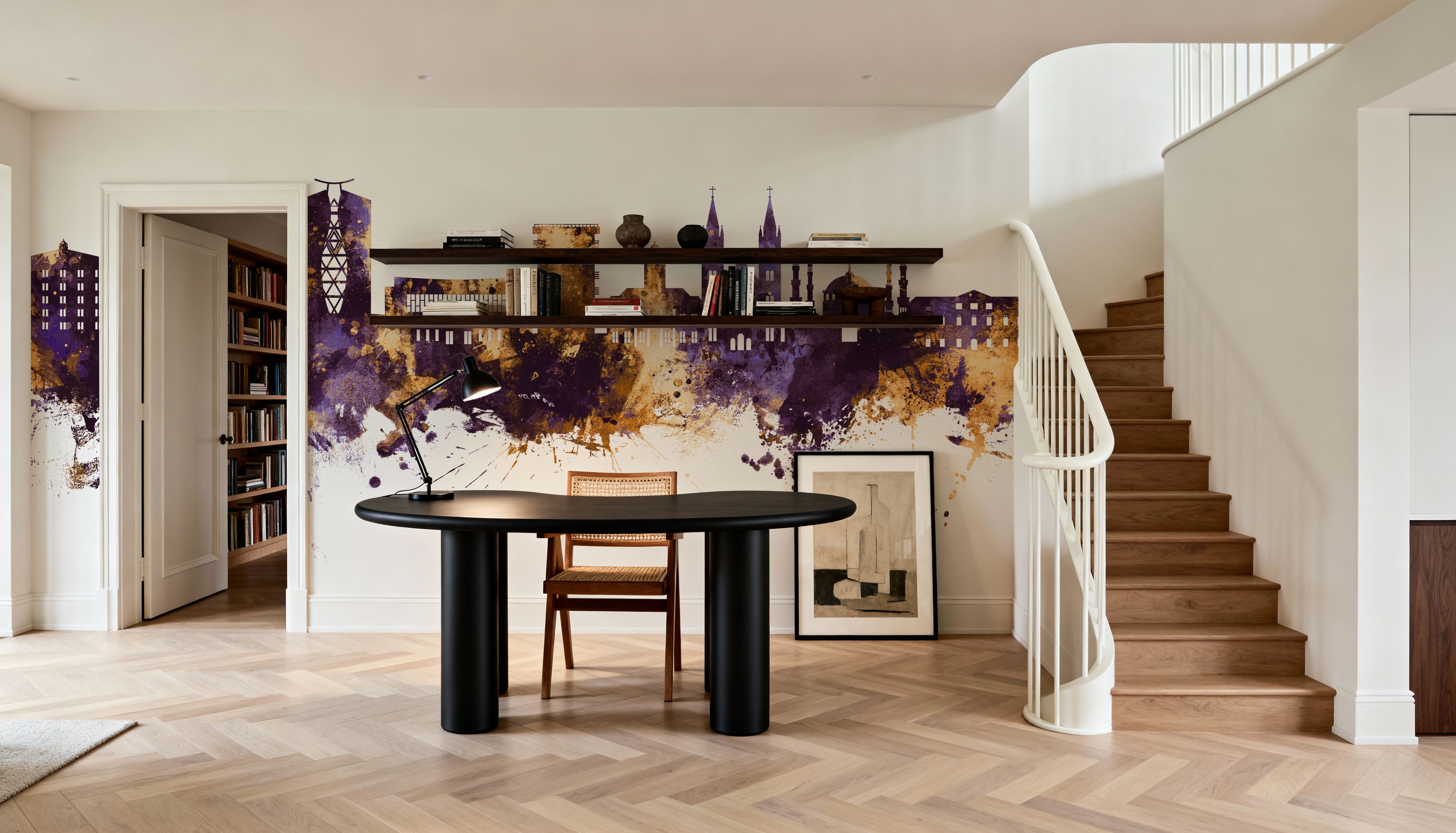 Paramaribo Suriname Skyline Purple & Gold