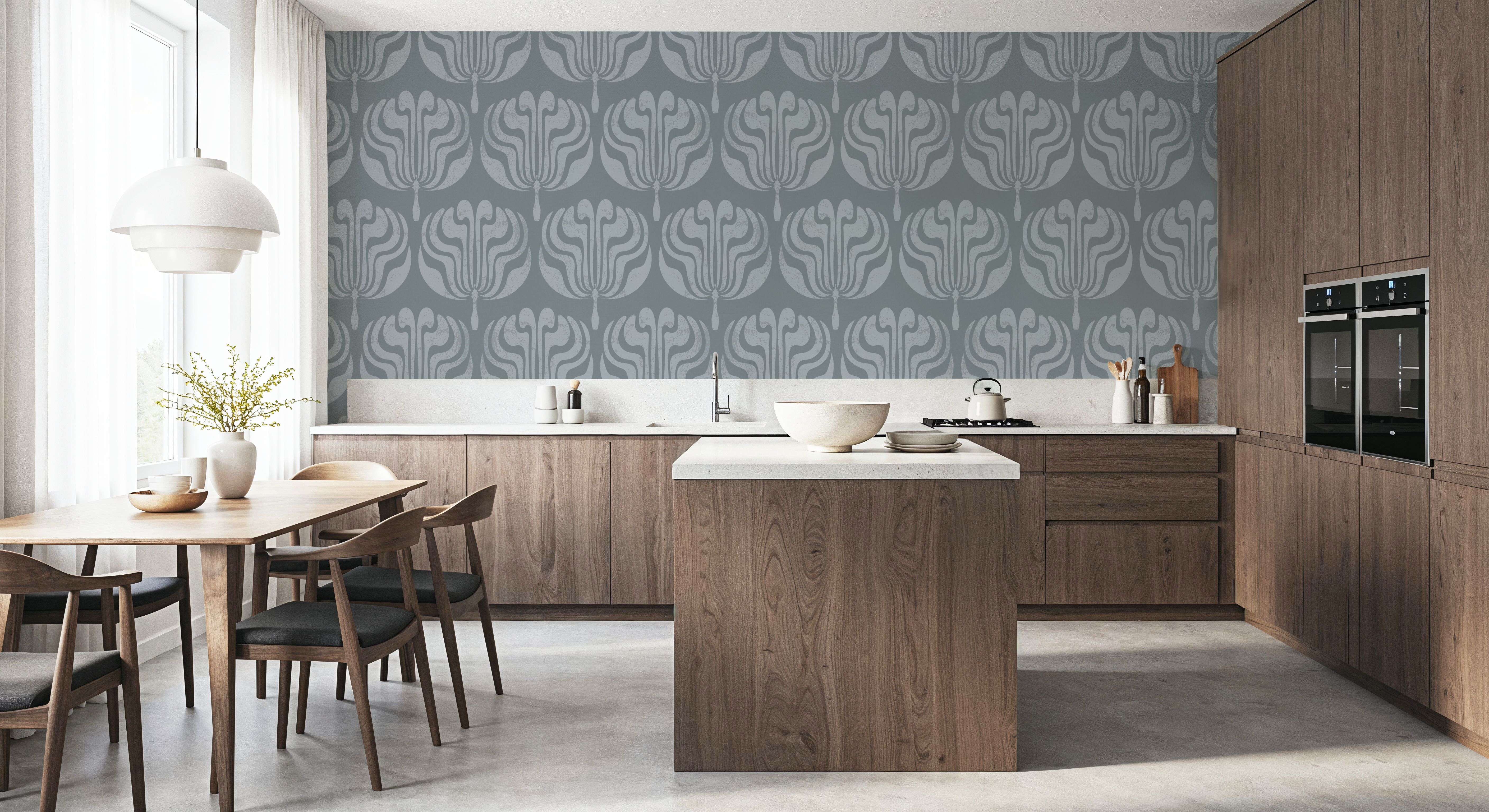 Fan Damask Blue