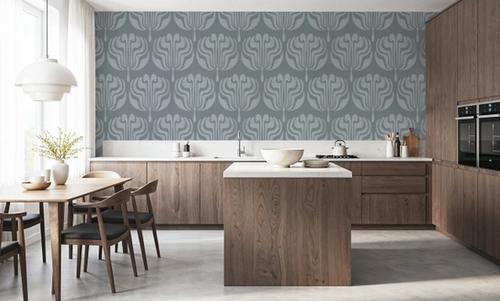 Fan Damask Blue