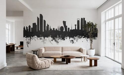 Abu Dhabi Skyline Black & White