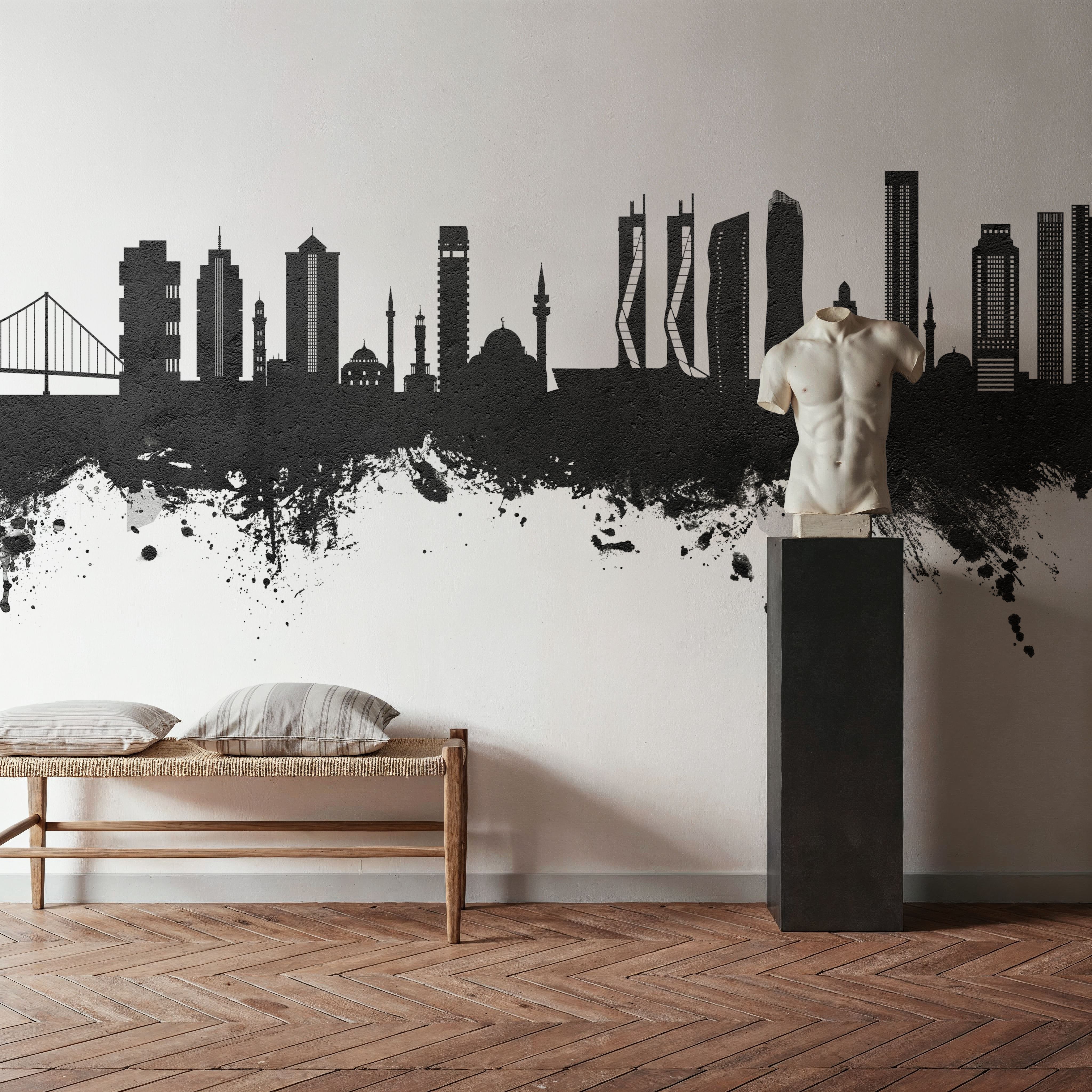 Izmir Turkey Skyline Black & White