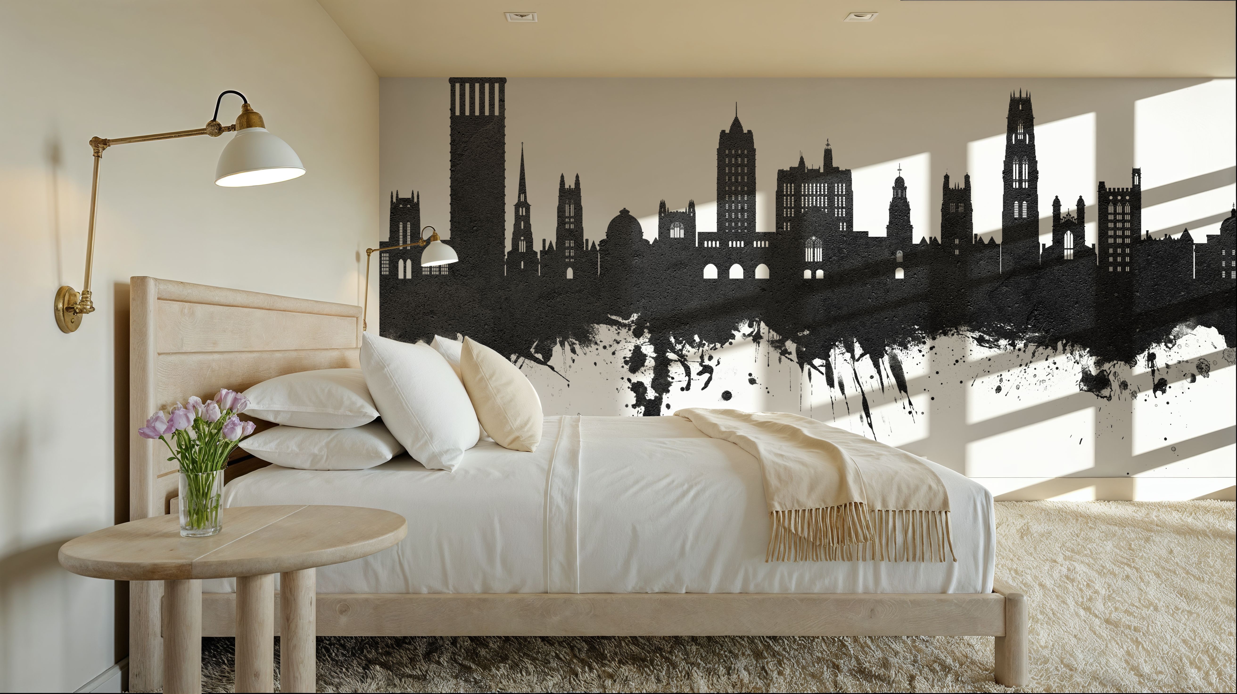 New Haven Connecticut Skyline Black & White