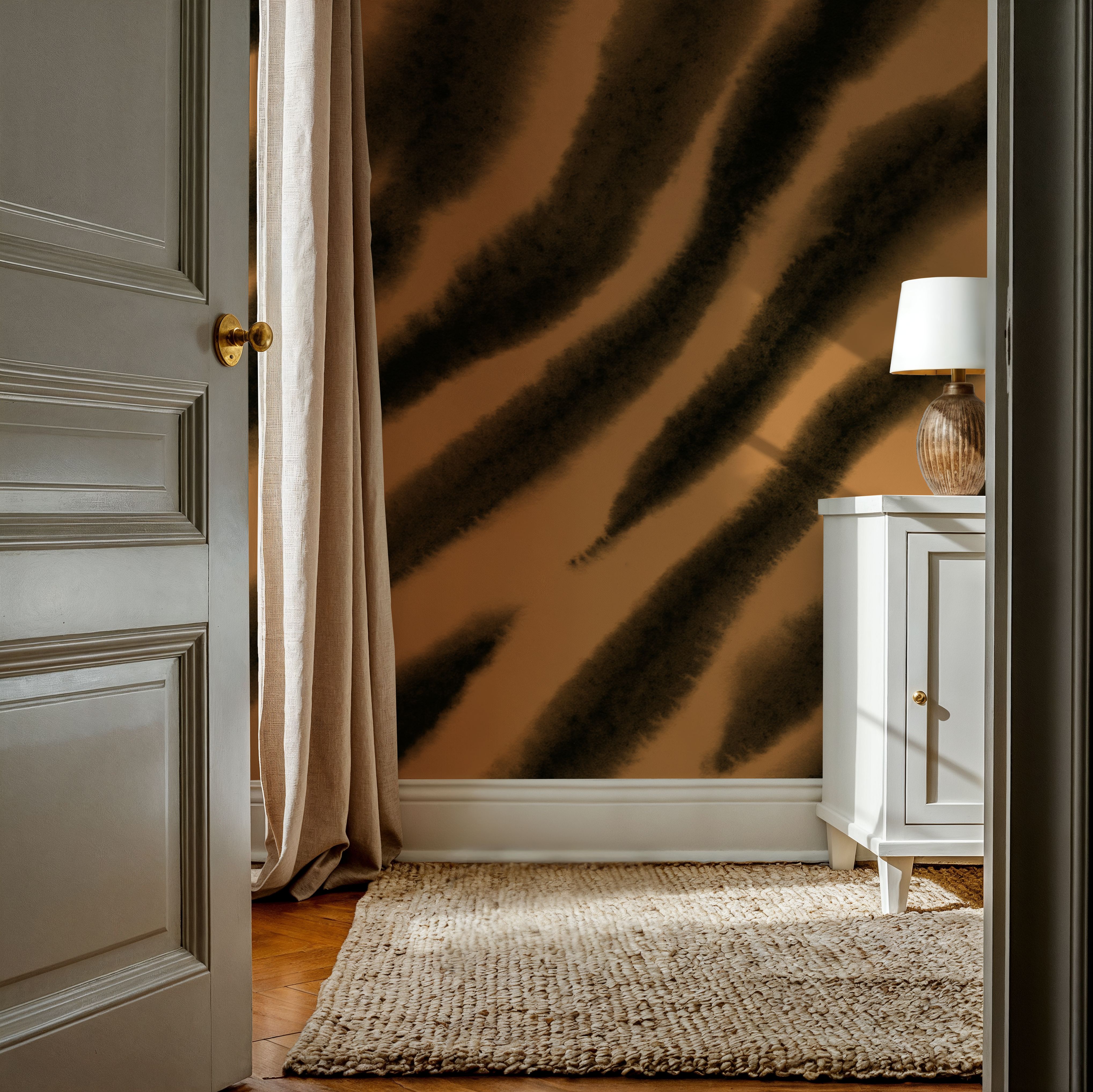 Watercolor Tiger Stripes, Warm