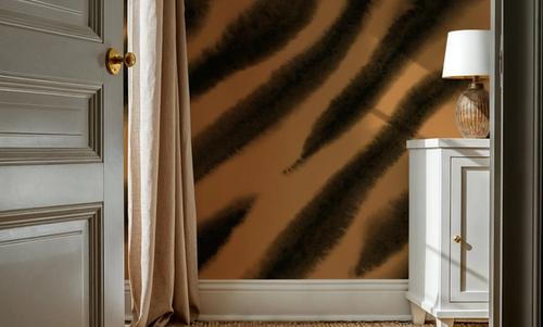 Watercolor Tiger Stripes, Warm