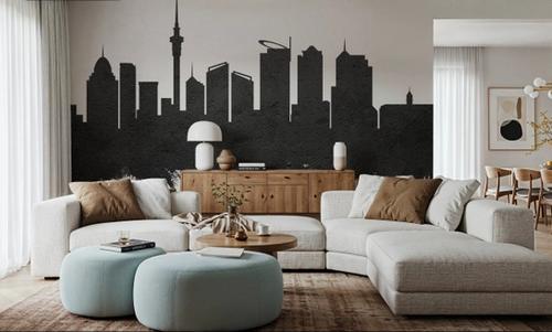 Auckland New Zeeland Skyline Black & White