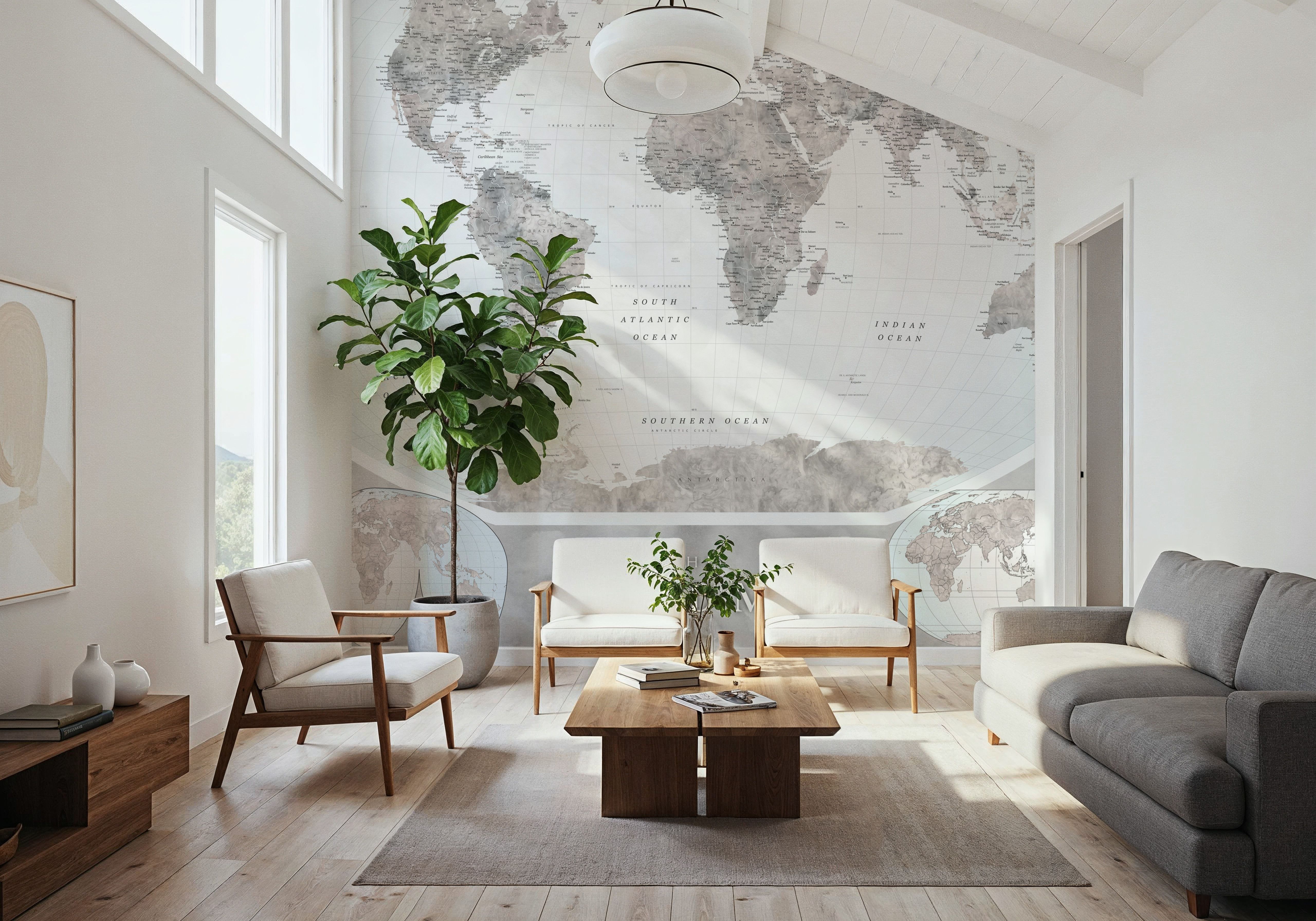 World Map Atlas Gray