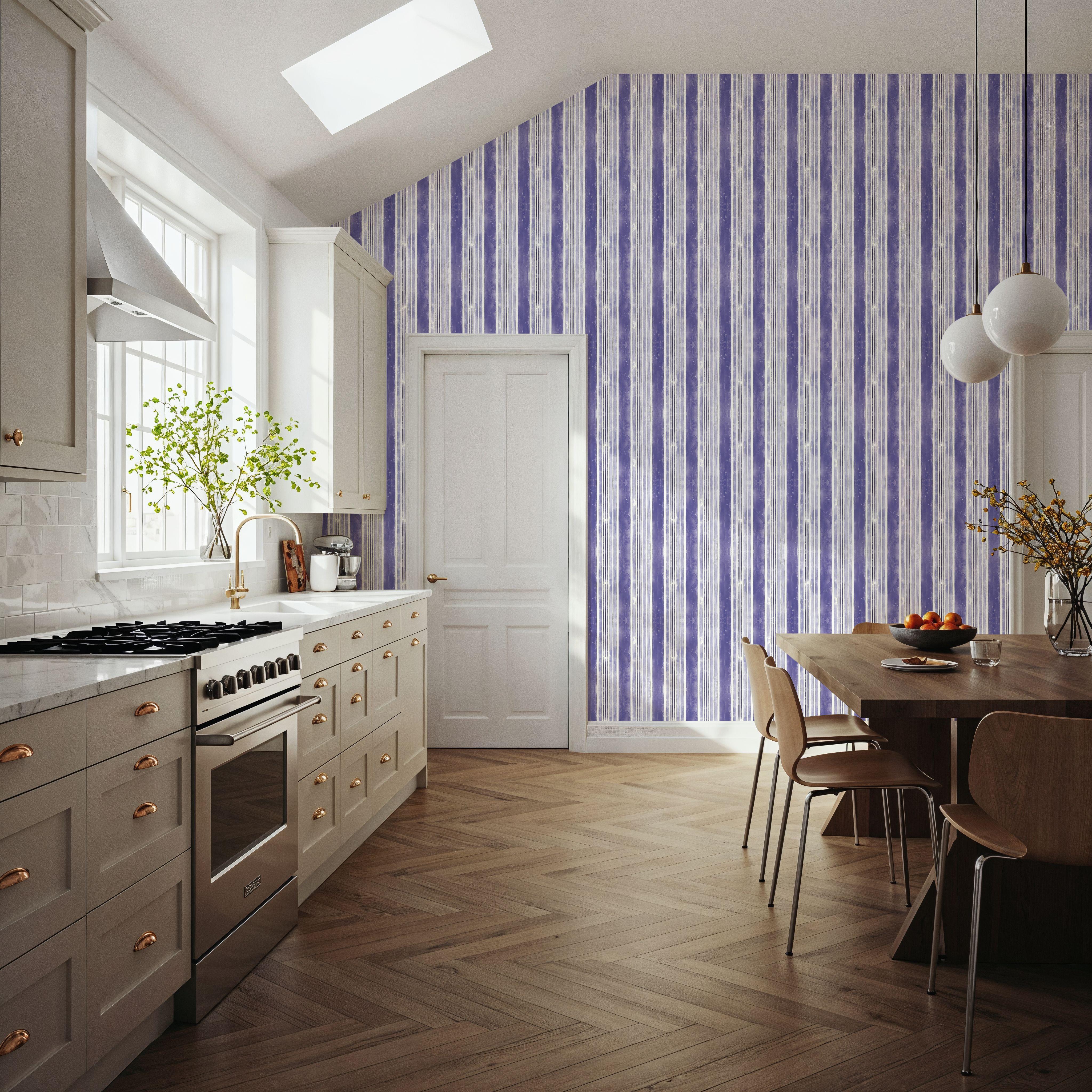 Botanical Blue Thick Lines