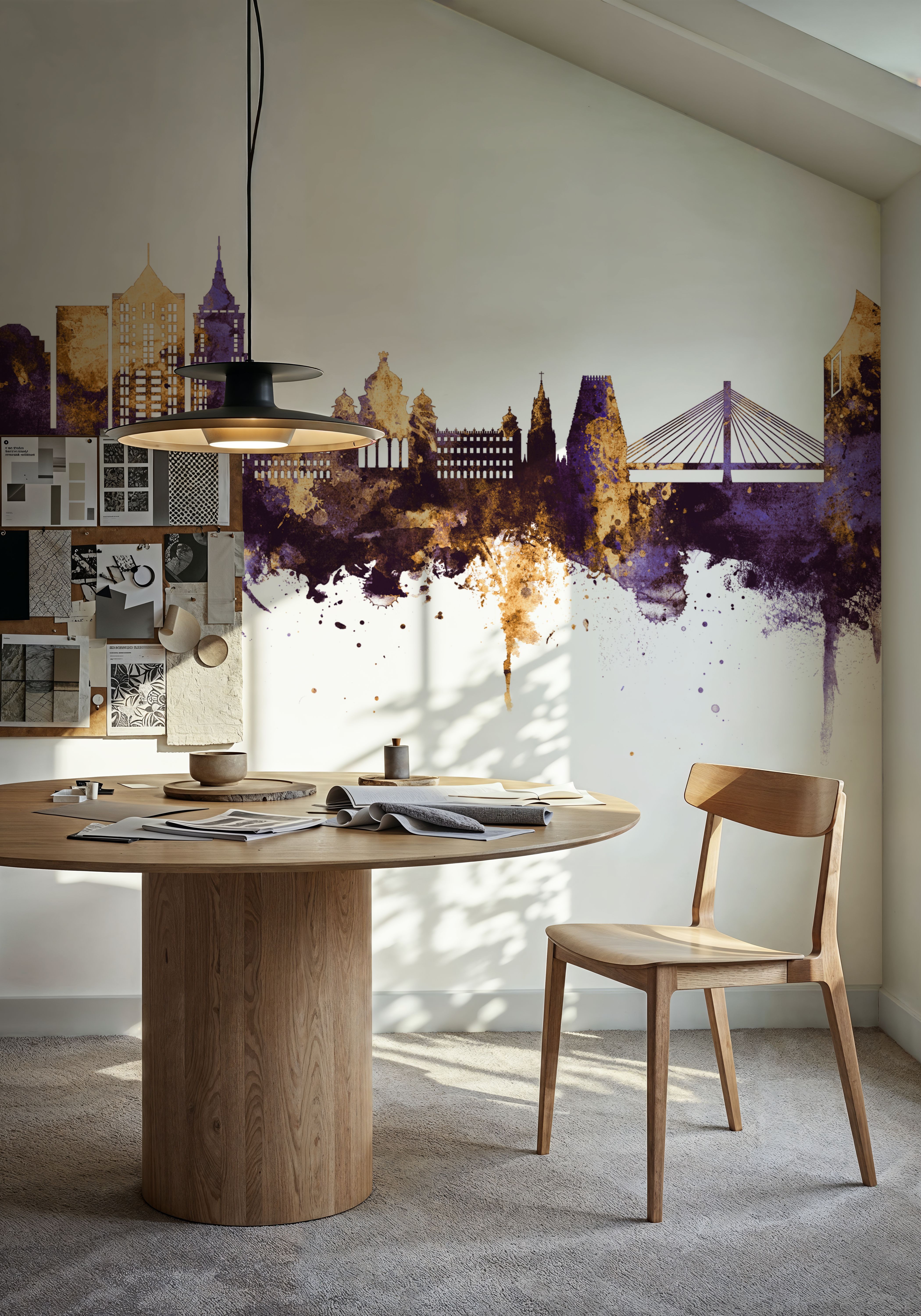 Bengaluru India Skyline Purple & Gold