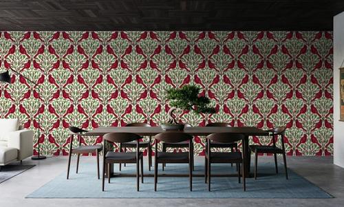 Cardinals & Winterberries, Green