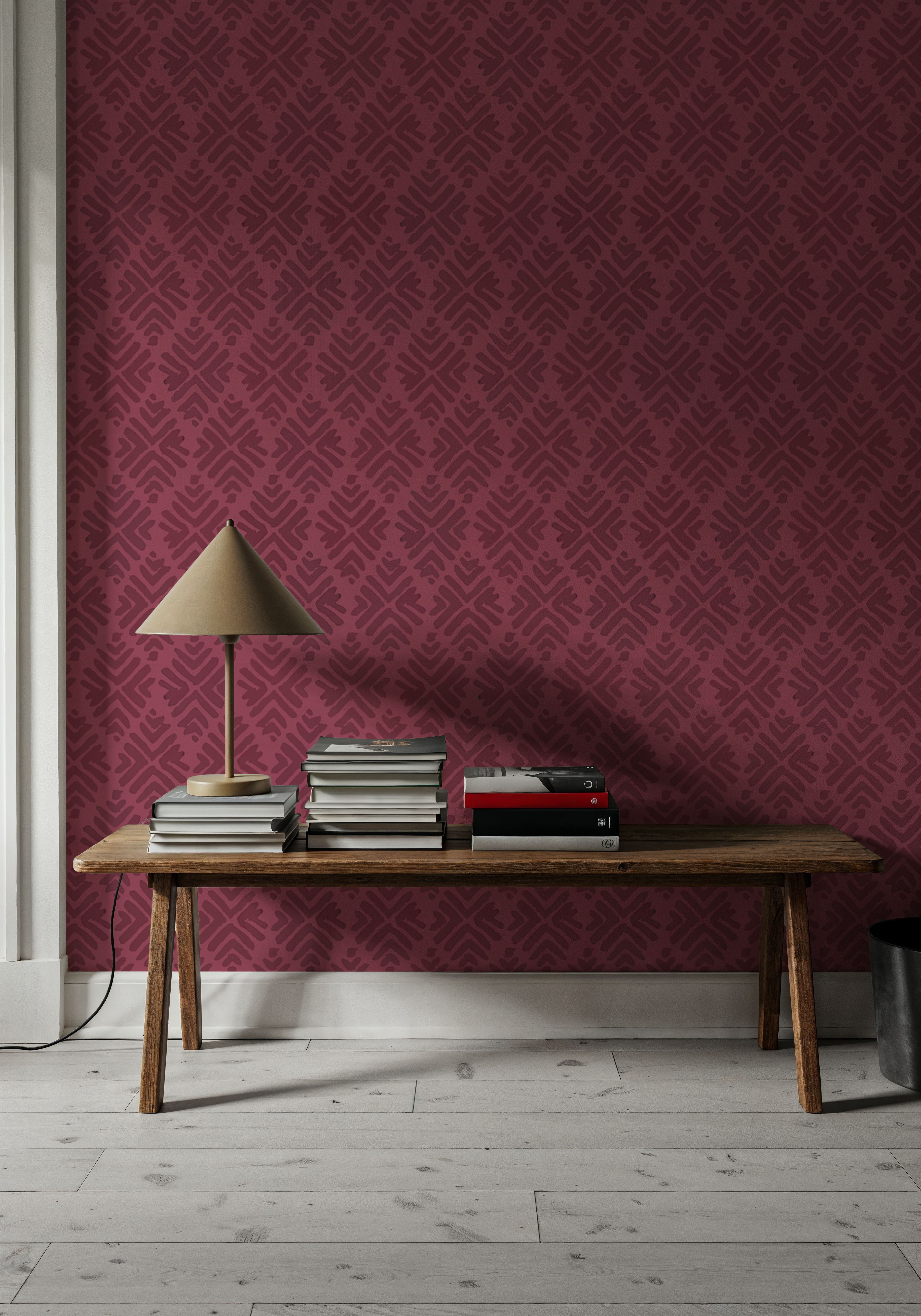 Bohemian Leaves Burgundy