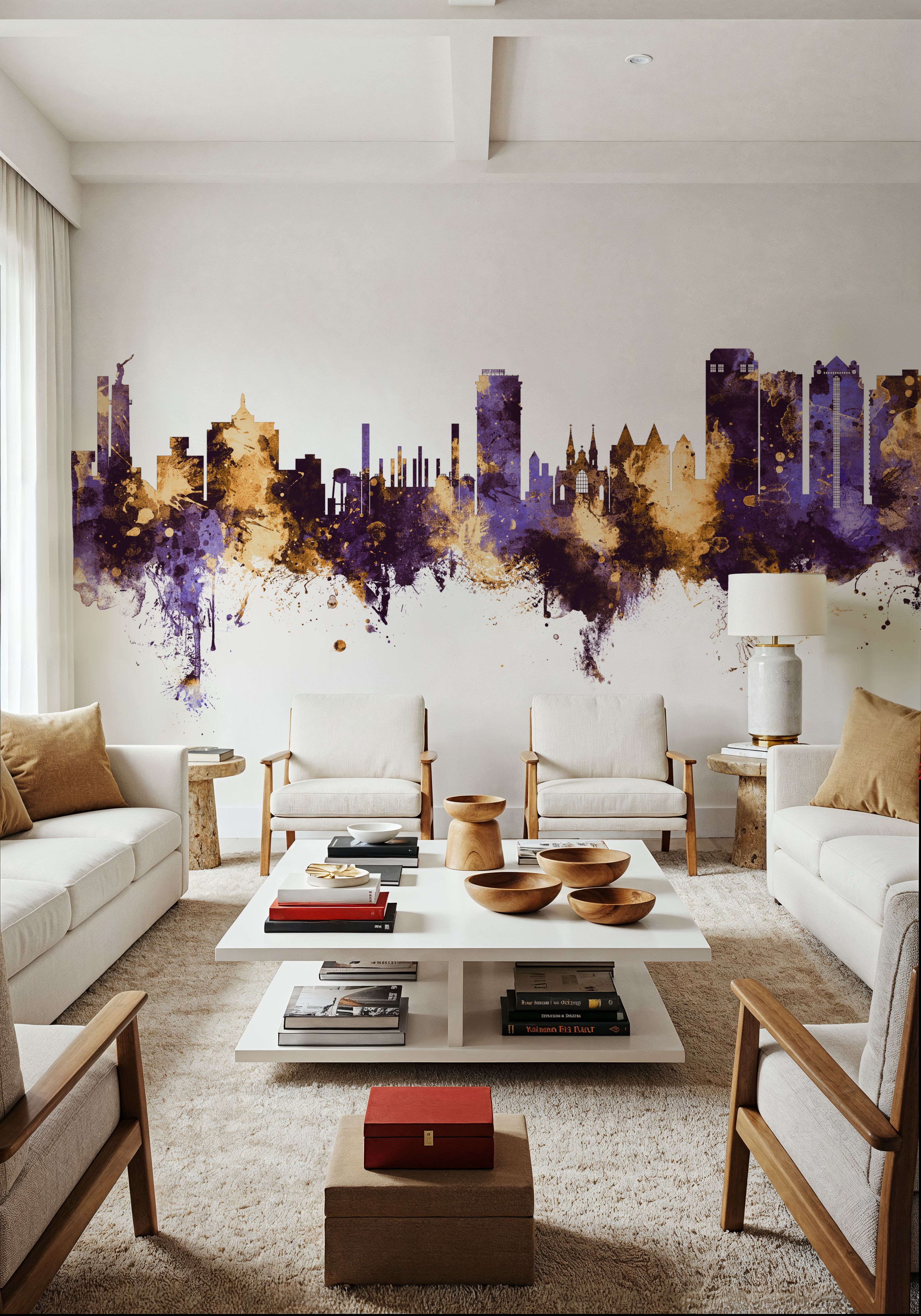 Birmingham Alabama Skyline Purple & Gold