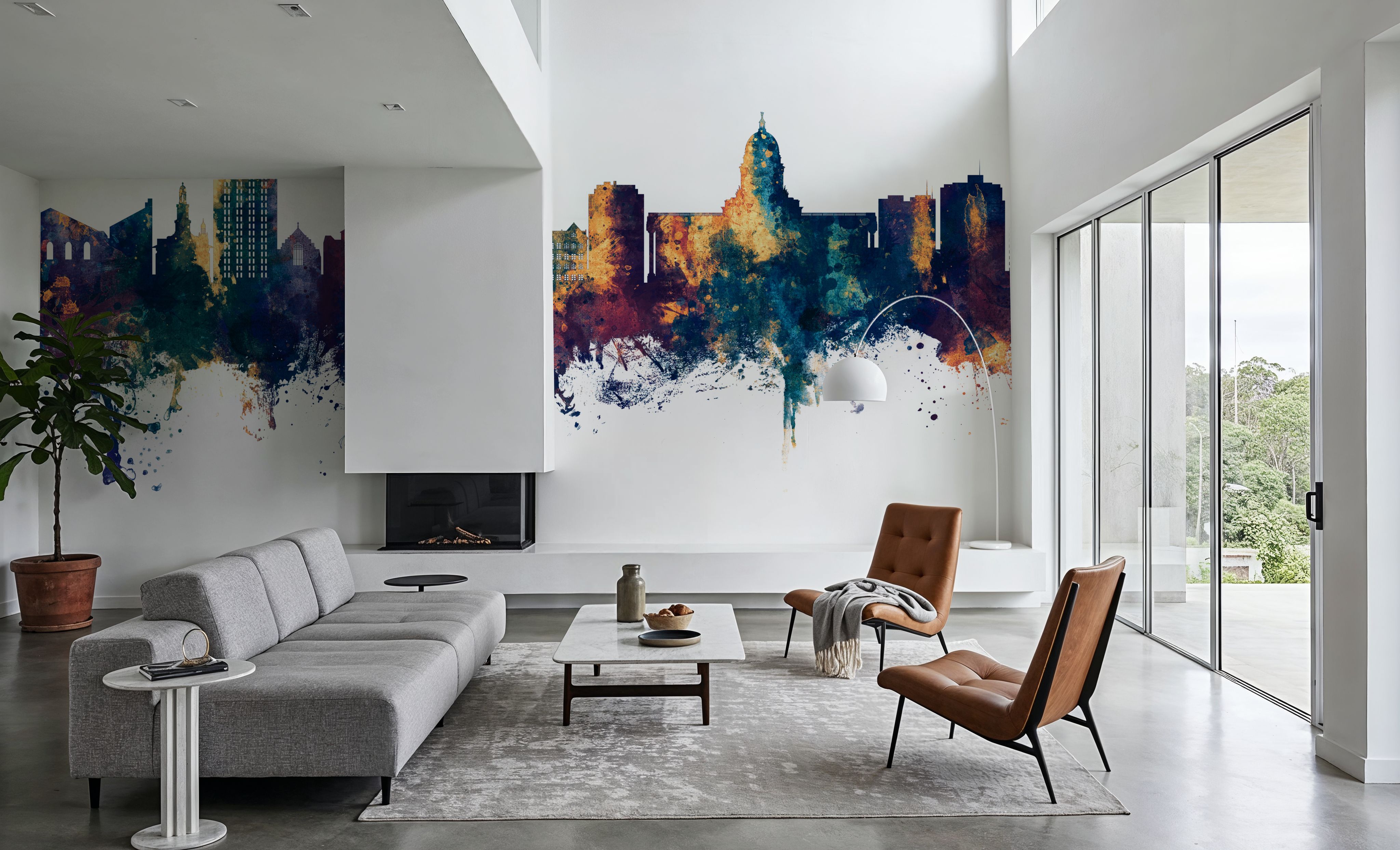 Madison Wisconsin Skyline Blue & Bronze