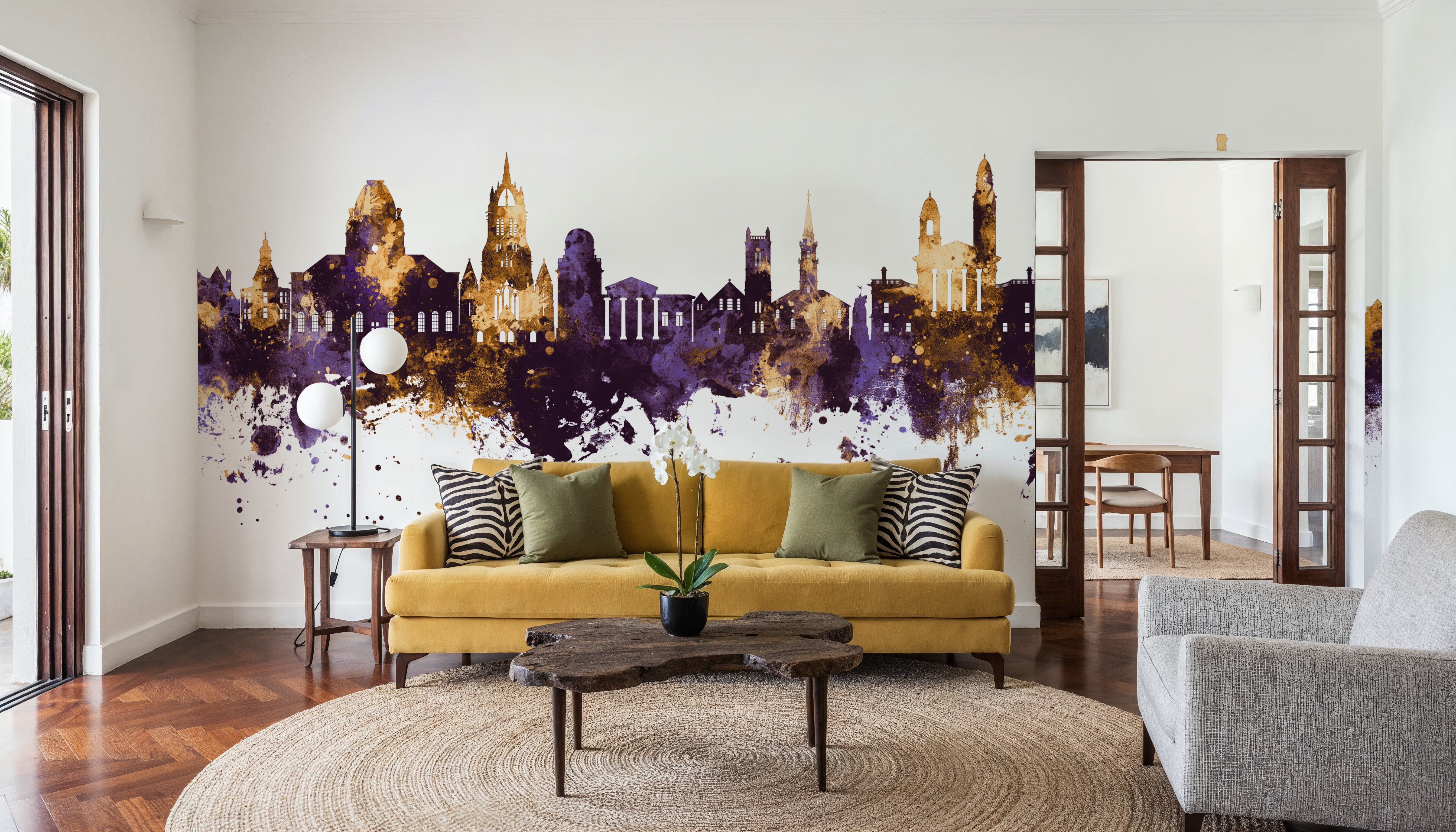 Paisley Skyline Purple & Gold