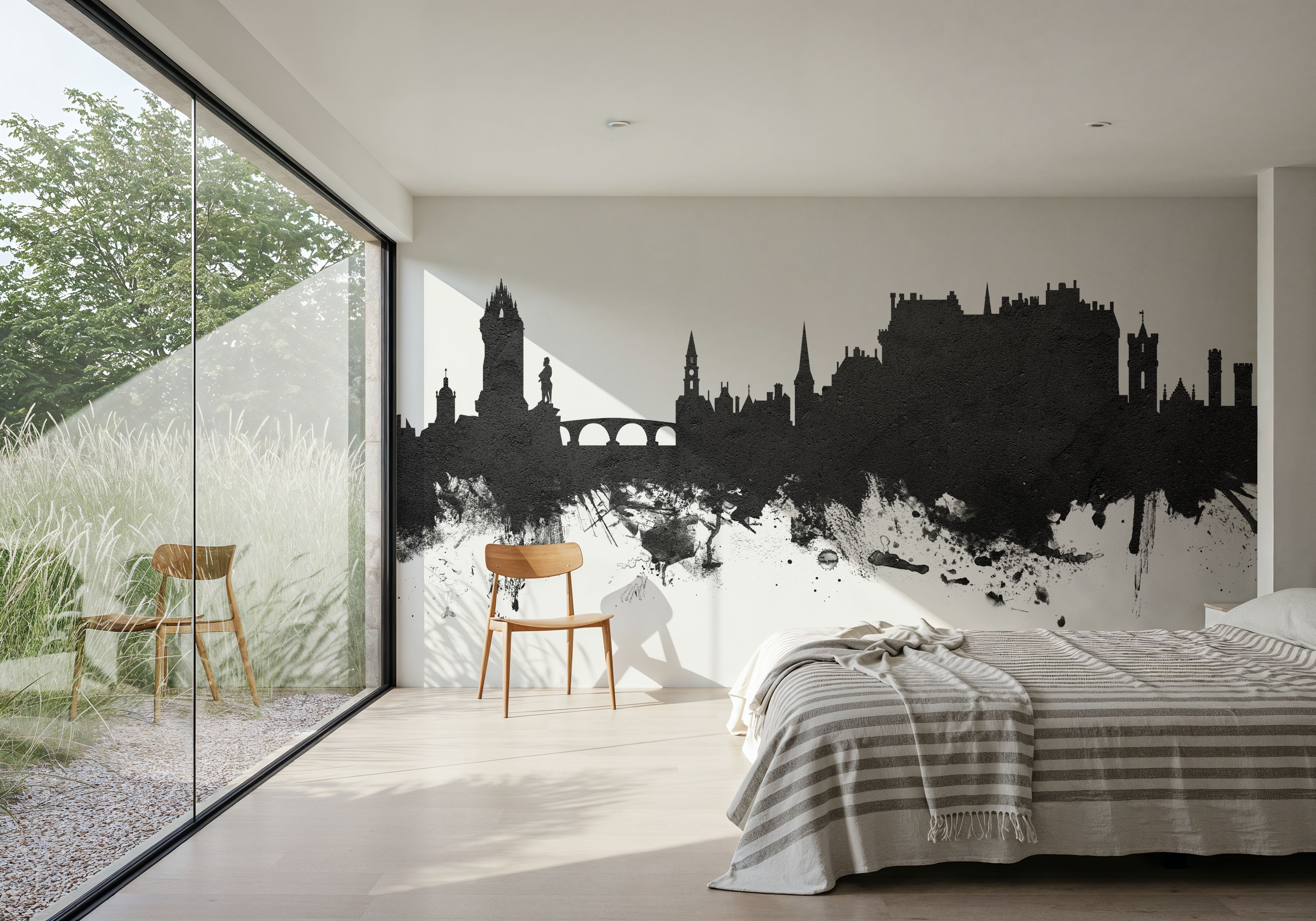 Stirling Scotland Skyline Black & White