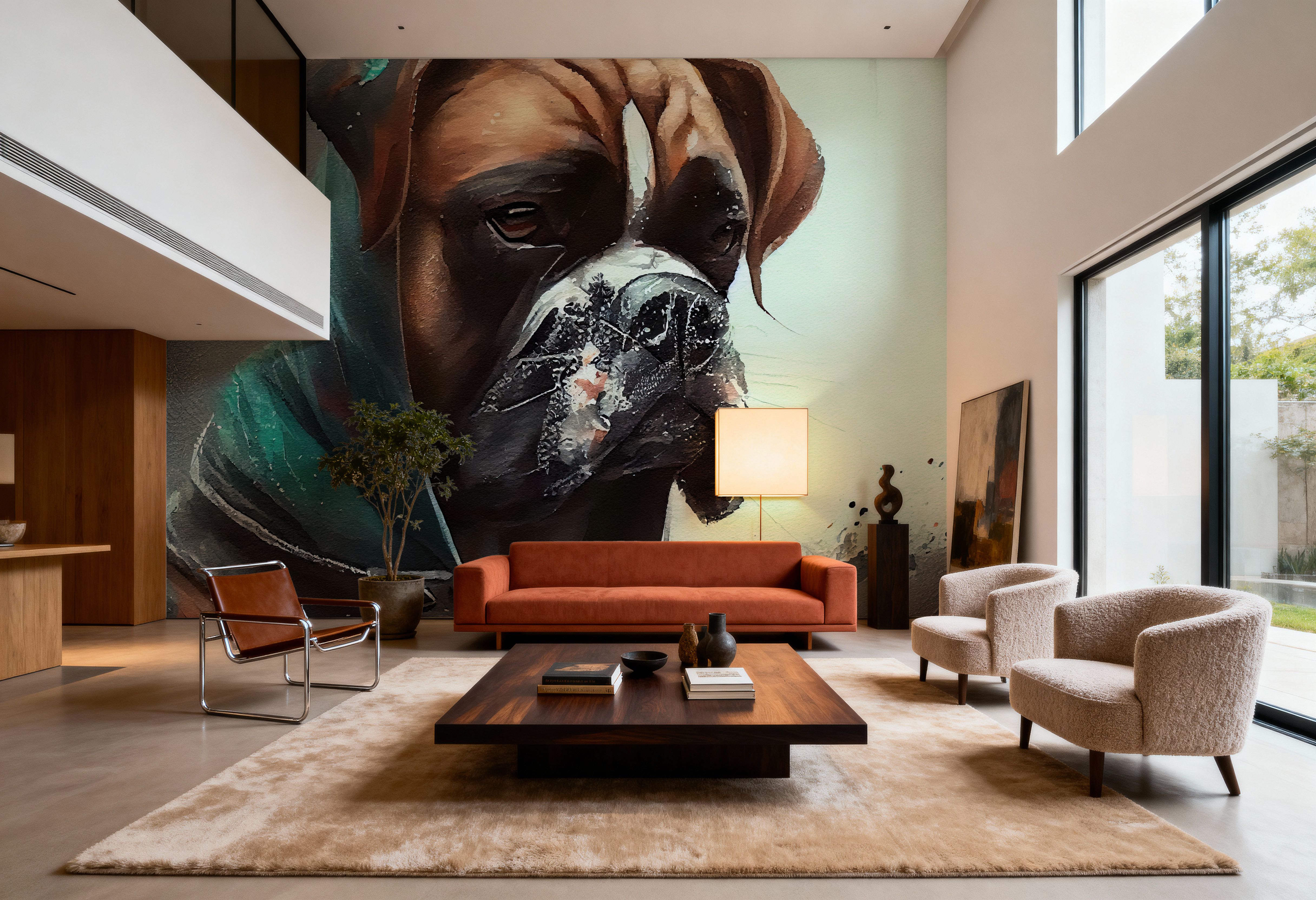 Watercolor Boxer Dog, Wallpaper