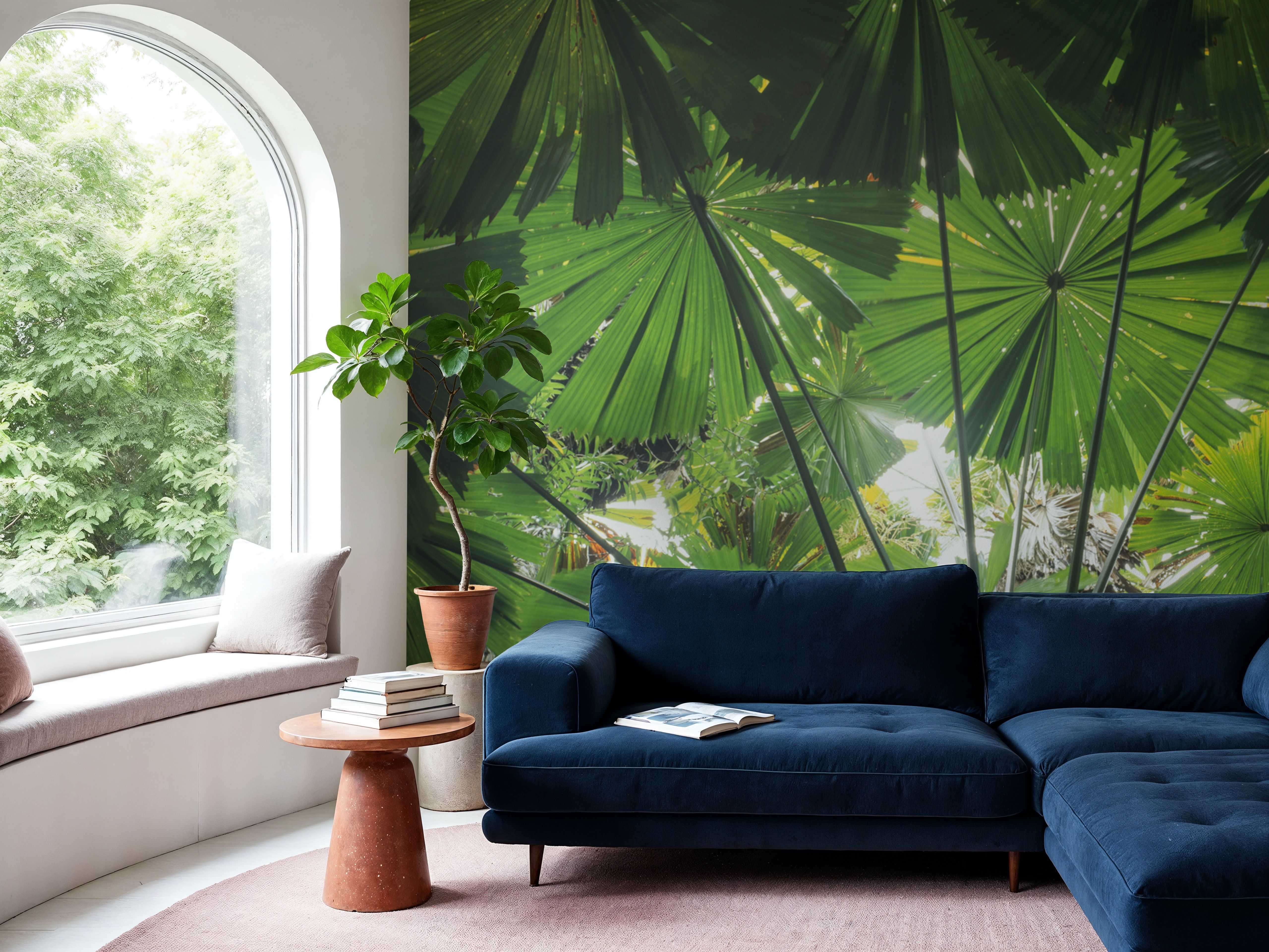 Tropical Fan Fronds, Wallpaper