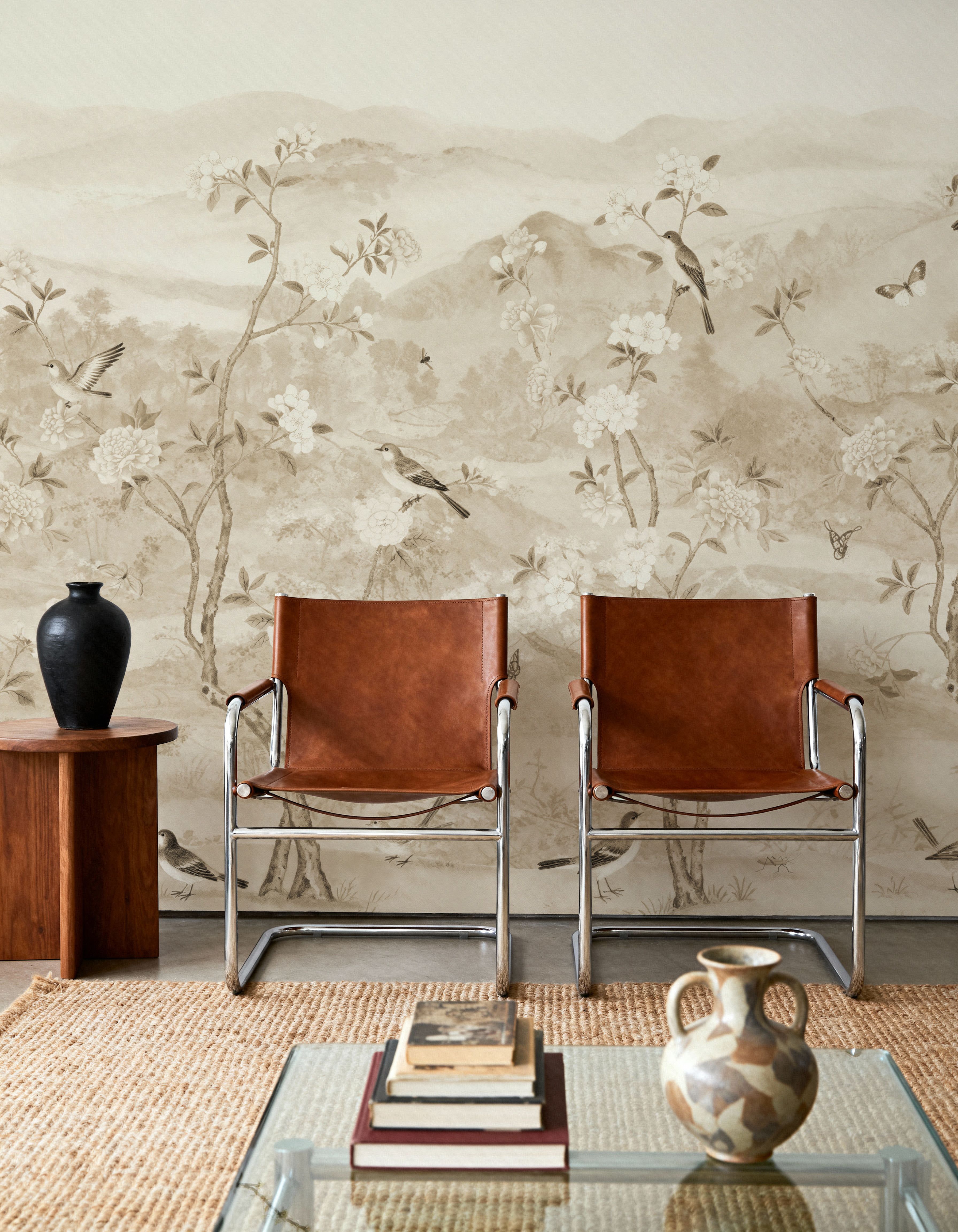 Peony Tree Landscape, Beige