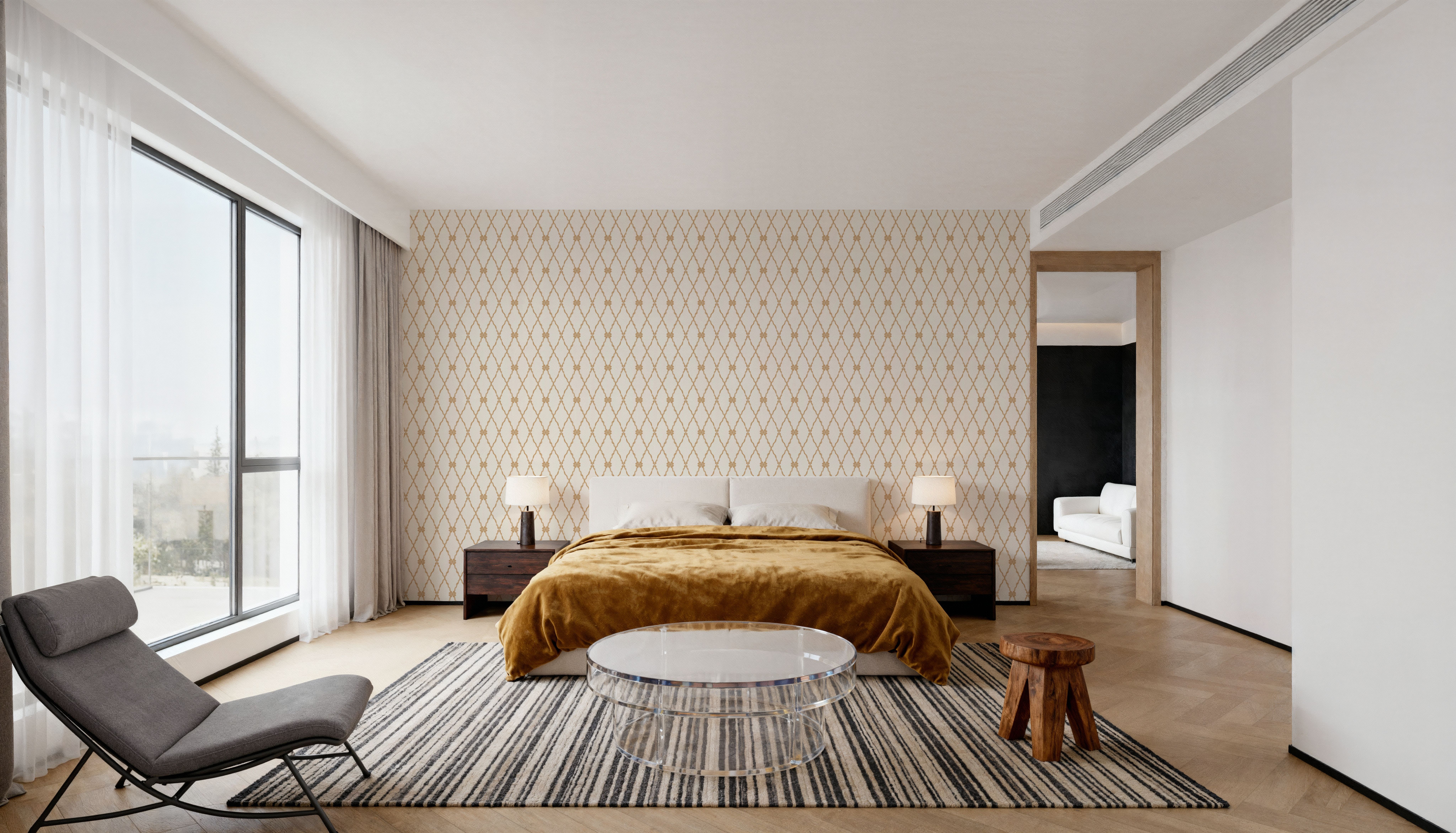 French Country Style Argyle, Beige