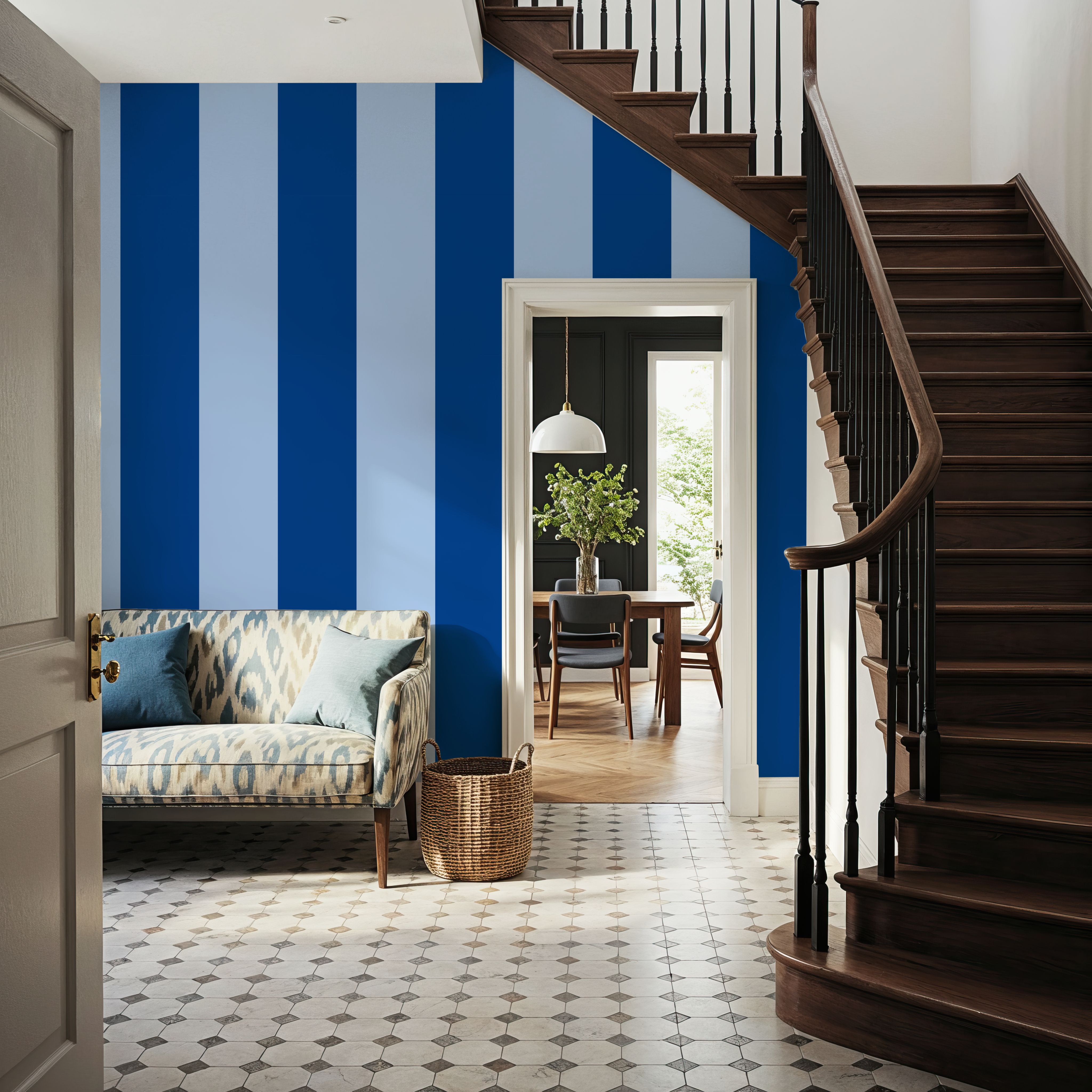 Circus Stripes, Blue on Blue