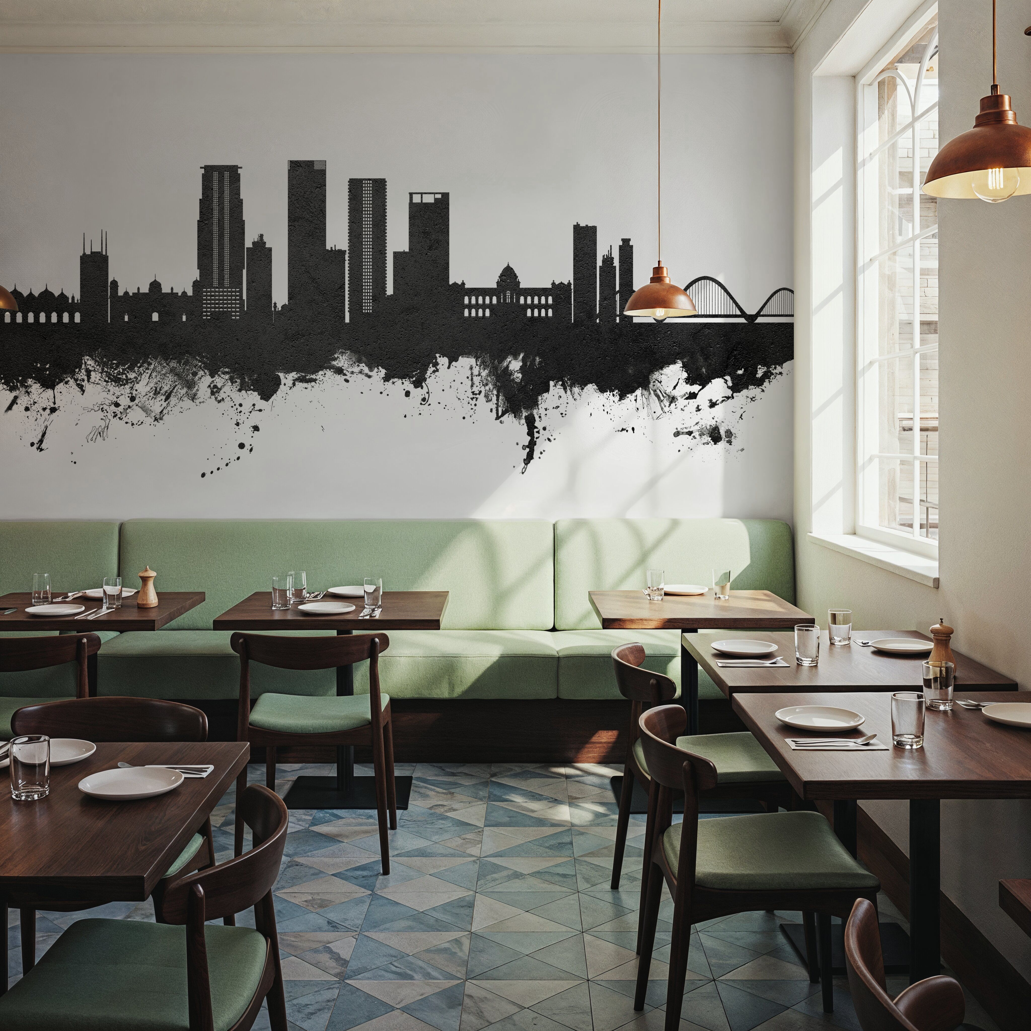 Dhaka Bangladesh Skyline Black & White